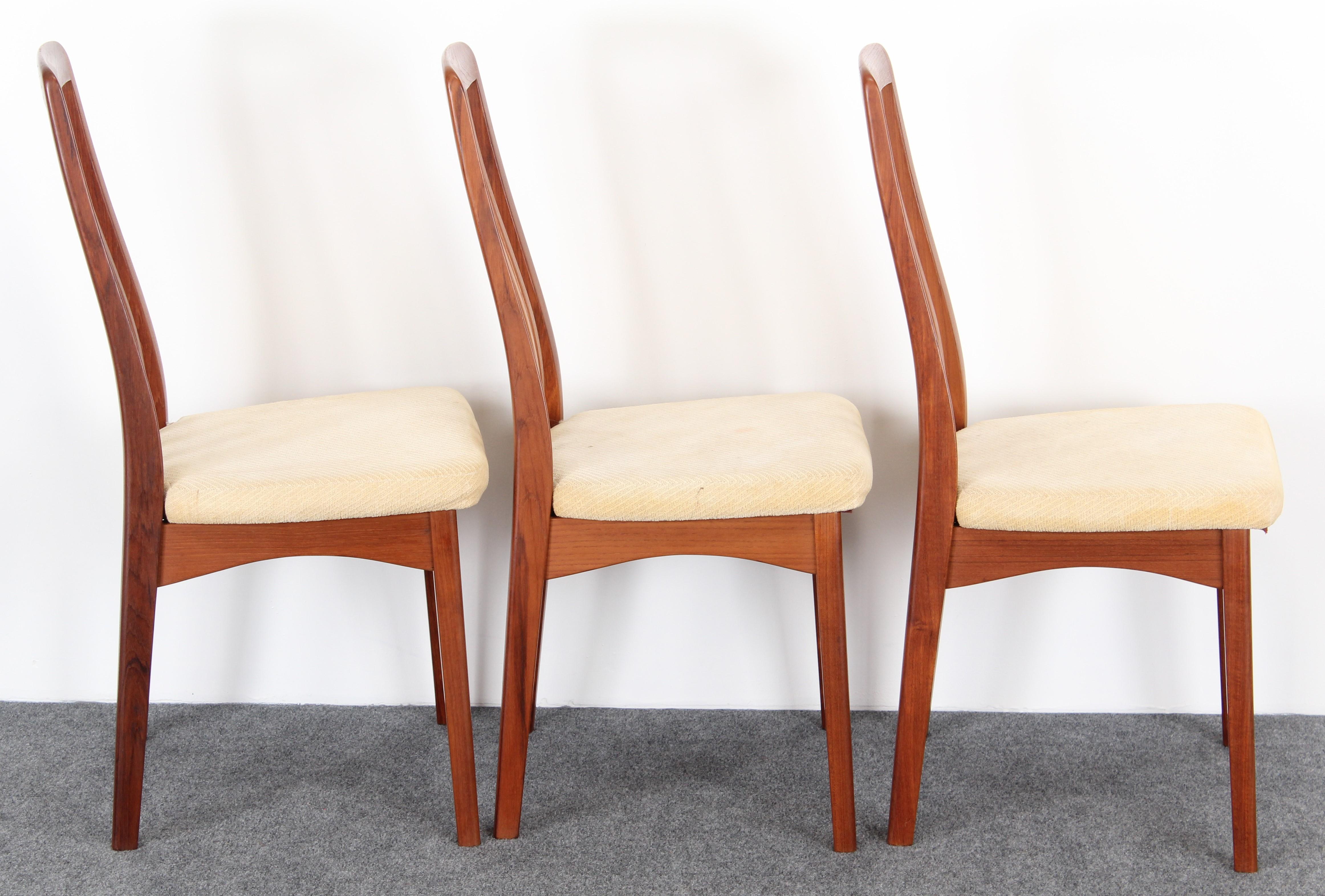 Upholstery Set of Six Benny Linden Danish Style Teak Dining Chairs, 1960s