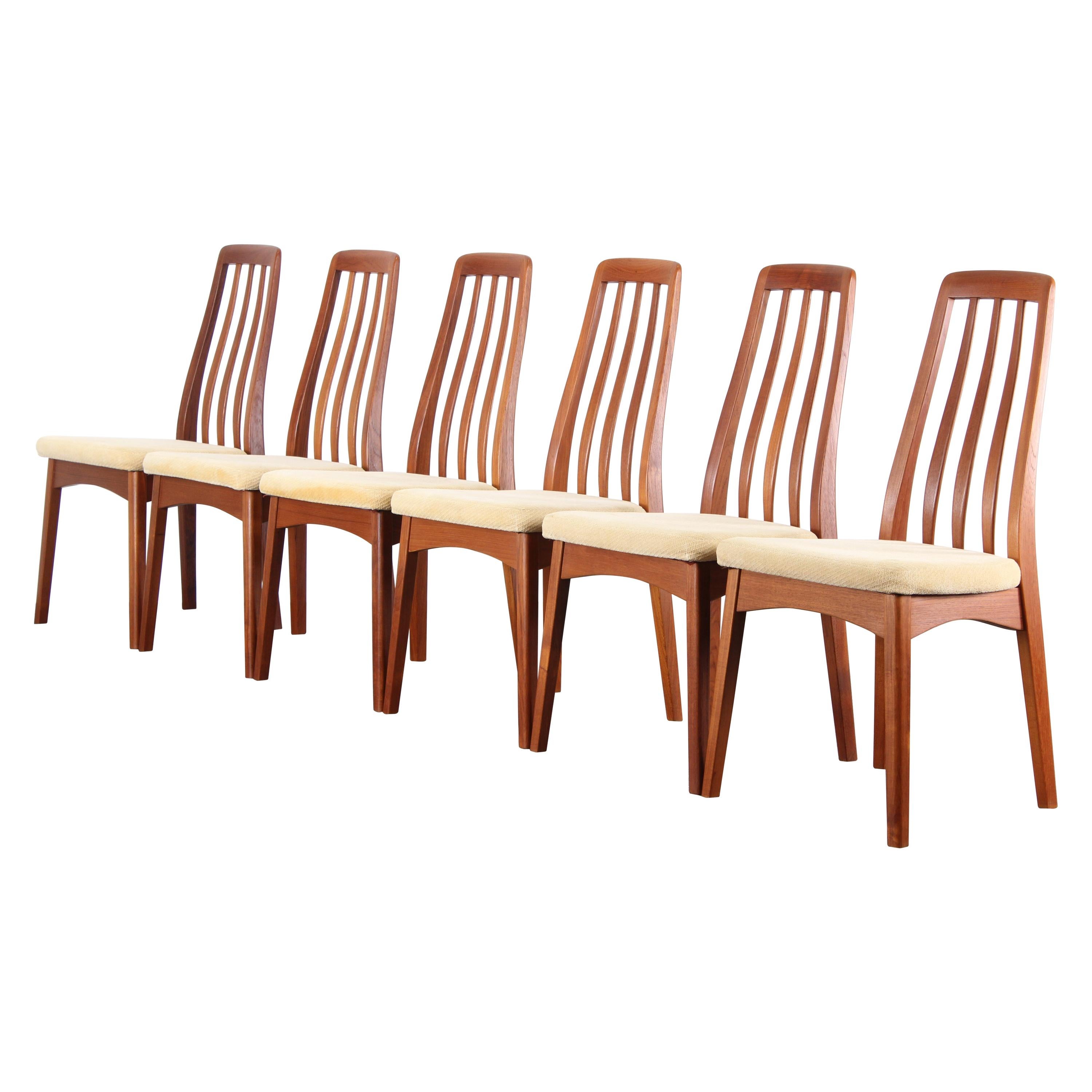 Set of Six Benny Linden Danish Style Teak Dining Chairs, 1960s