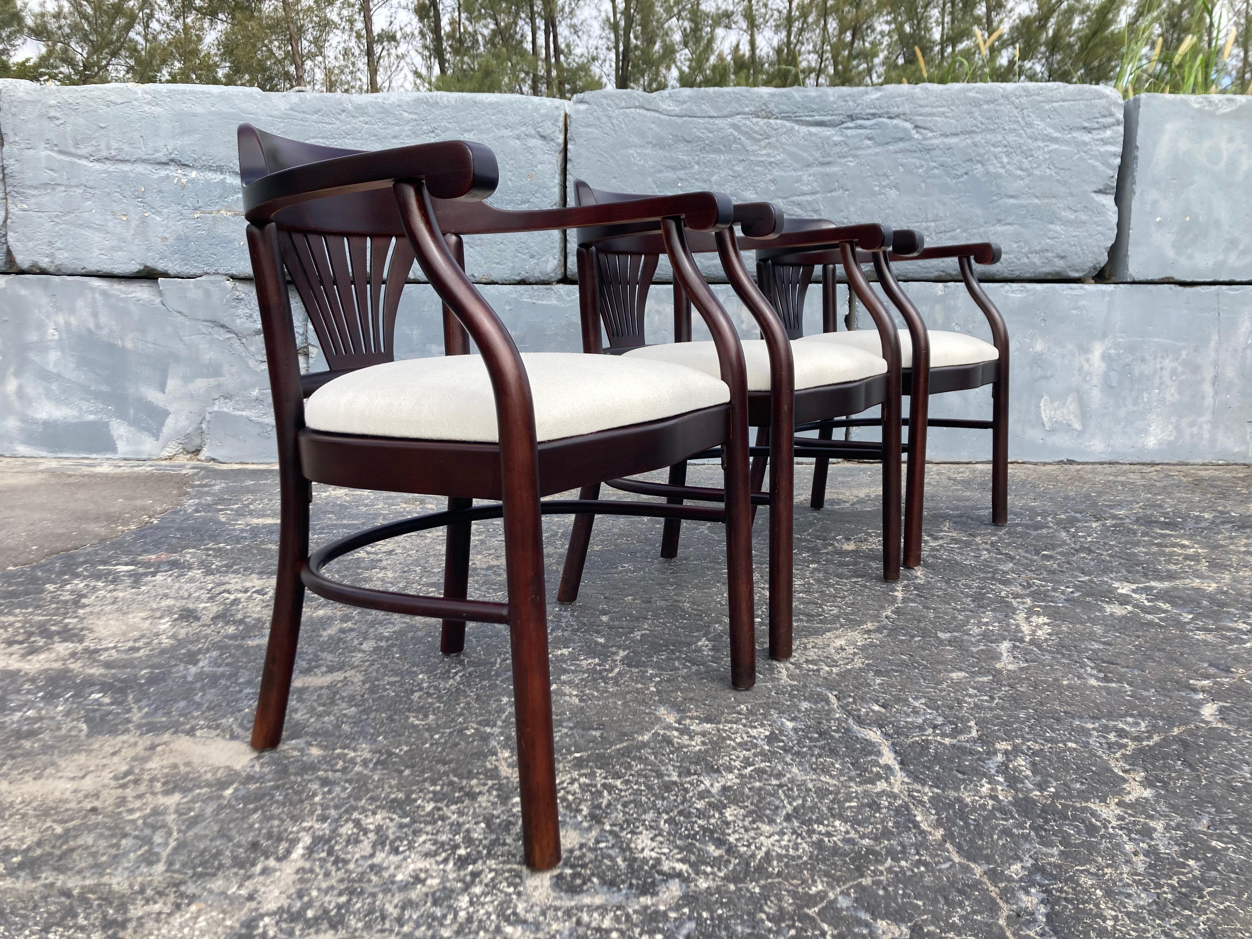 Set of Six Bentwood Arm Dining Chairs For Sale 8
