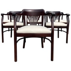 Set di sei sedie da pranzo con braccio in legno di bentwood