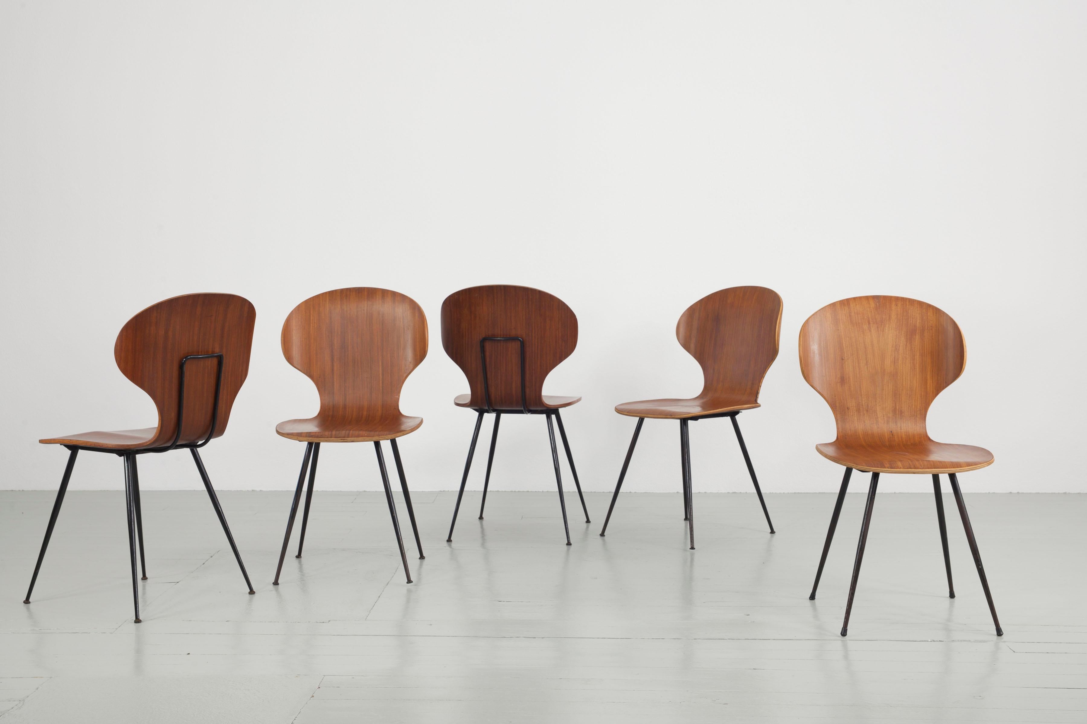 Set of Six Bentwood Chairs, Design by Carlo Ratti, Italy, 1950s 4