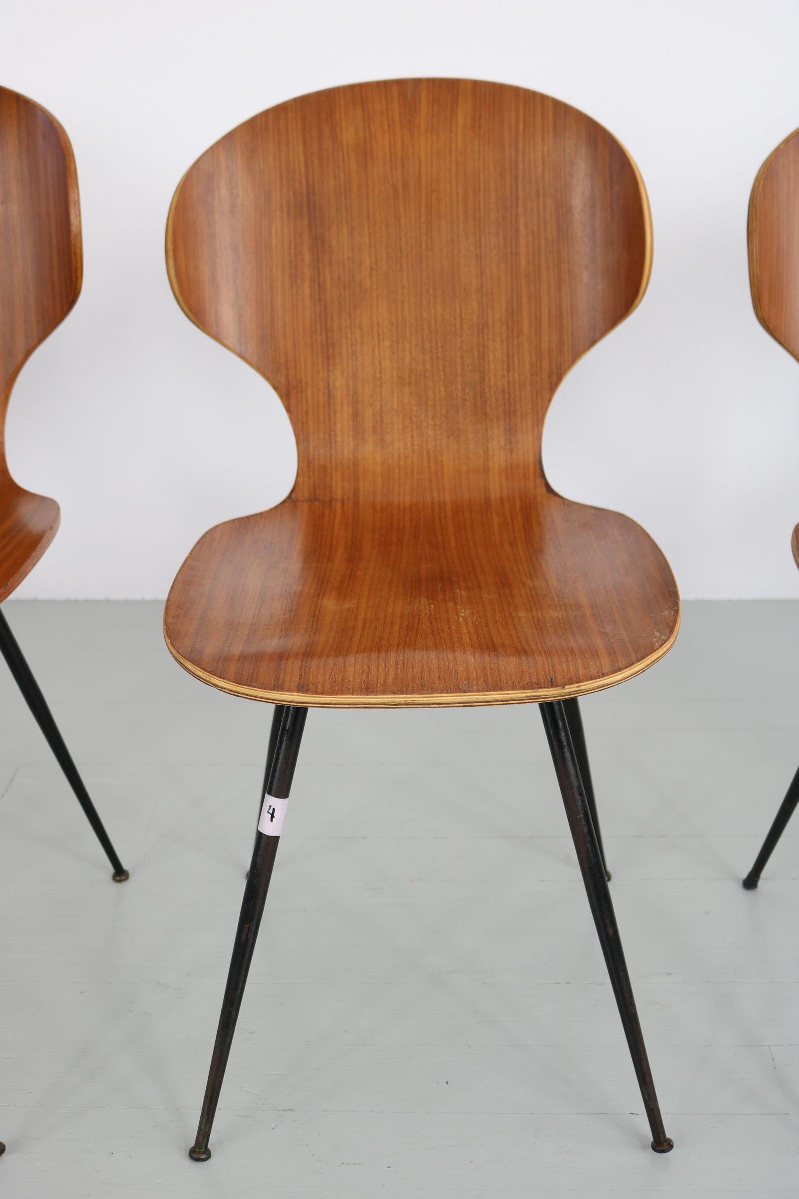 Set of Six Bentwood Chairs, Design by Carlo Ratti, Italy, 1950s 10