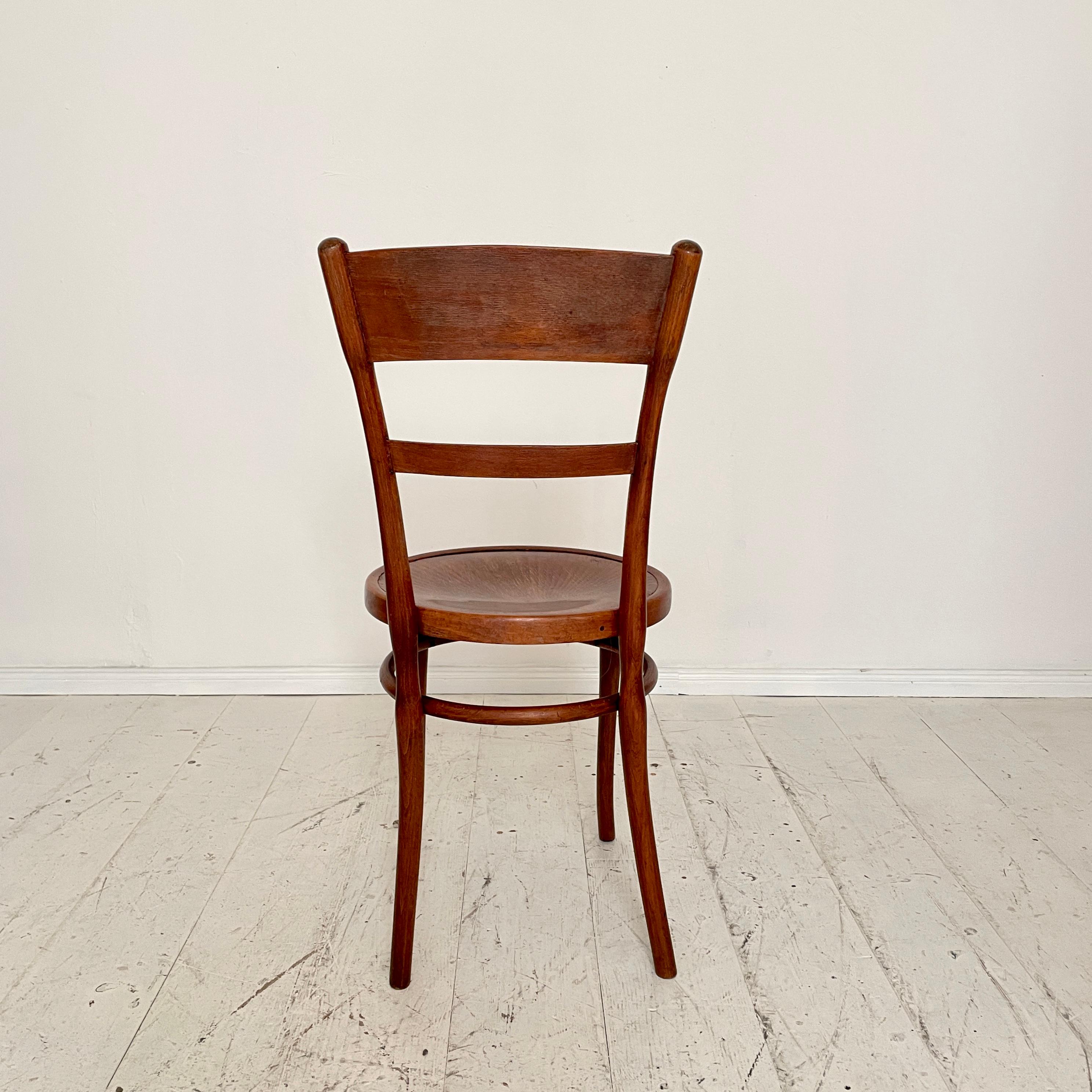 Set of Six Bentwood Dining Chairs, in Brown Beechwood, Jugendstil Around 1910 10