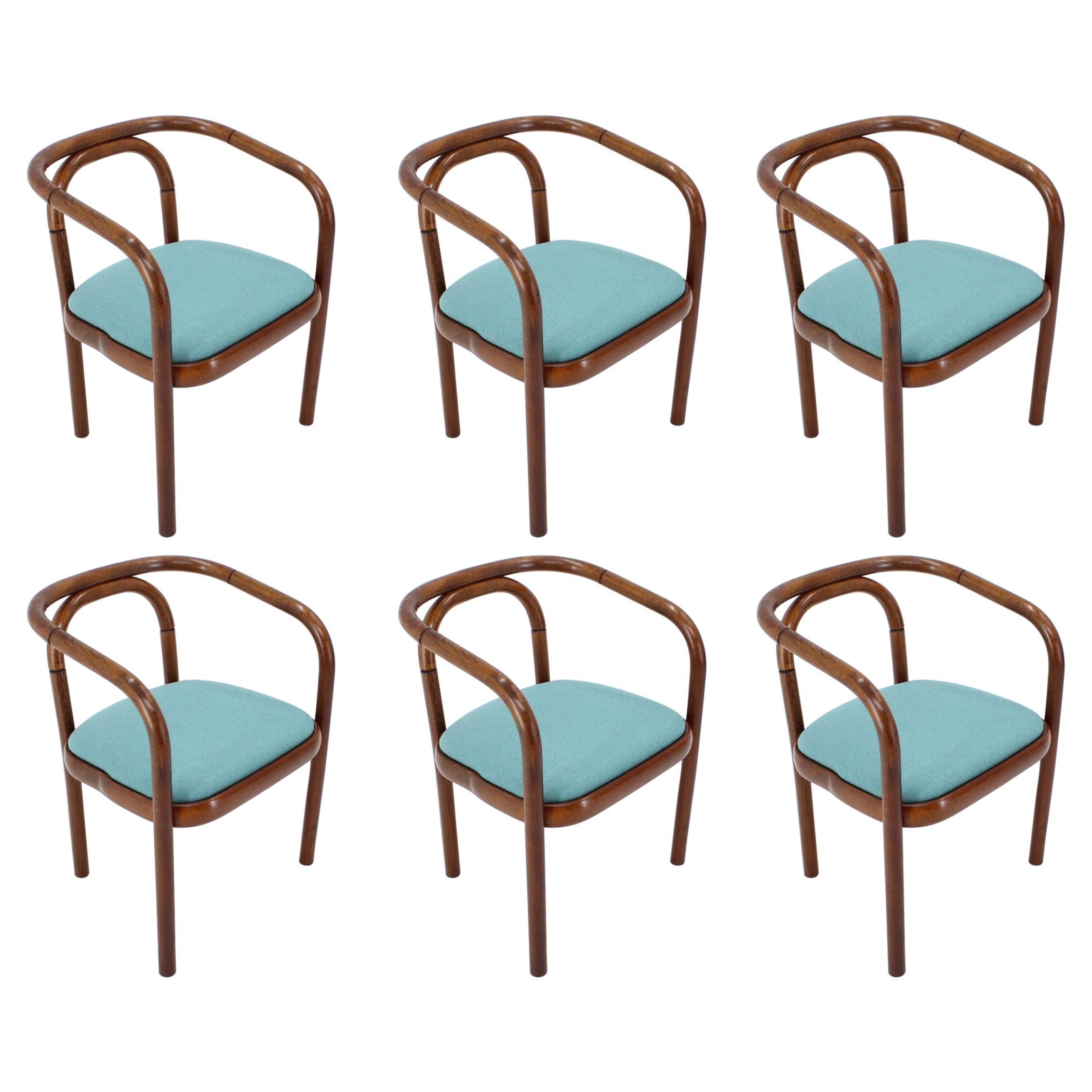 Set of Six Bentwood Dining Chairs Ton, 1992