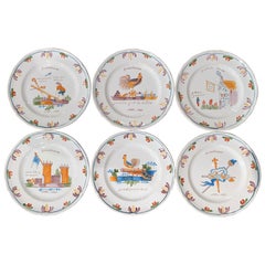 Vintage Set of Six "Bicentennial French Revolution" Hand Painted Plates from Brittany