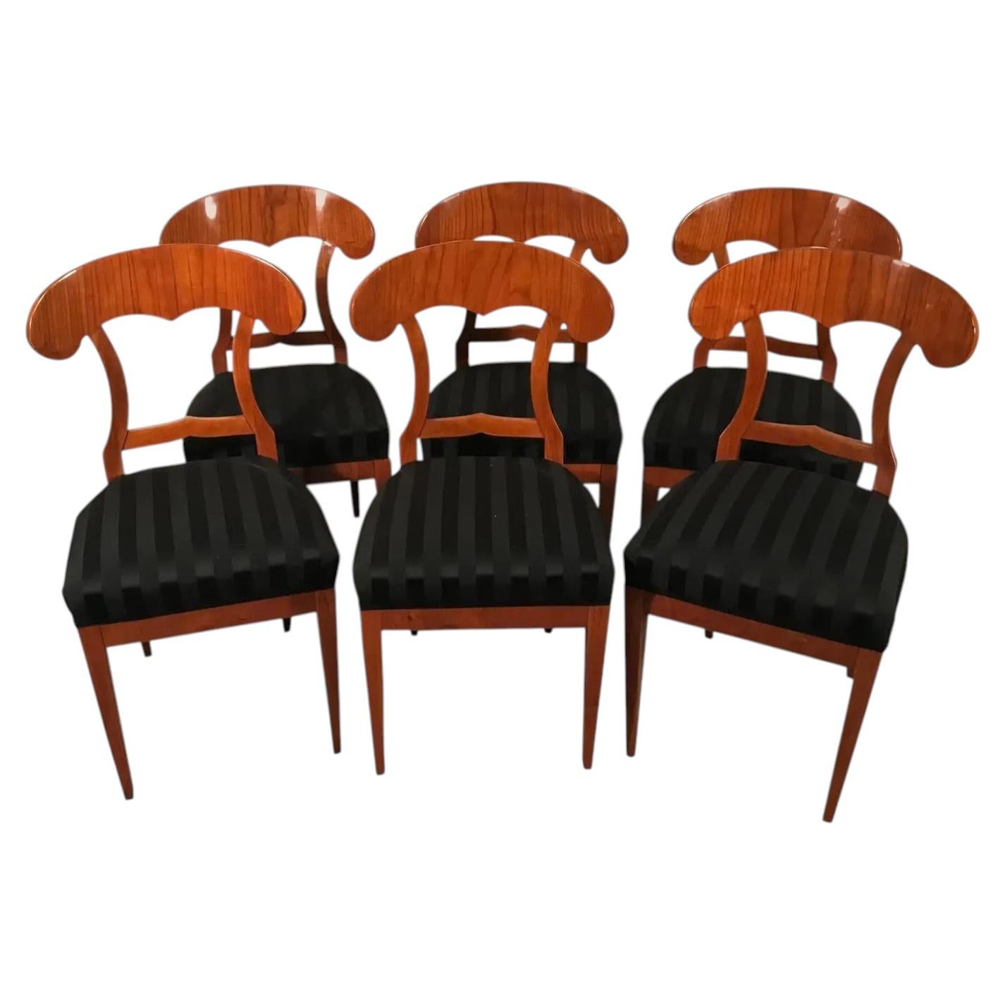 Satz von sechs Biedermeier Stühlen, 1820, Kirsche im Angebot