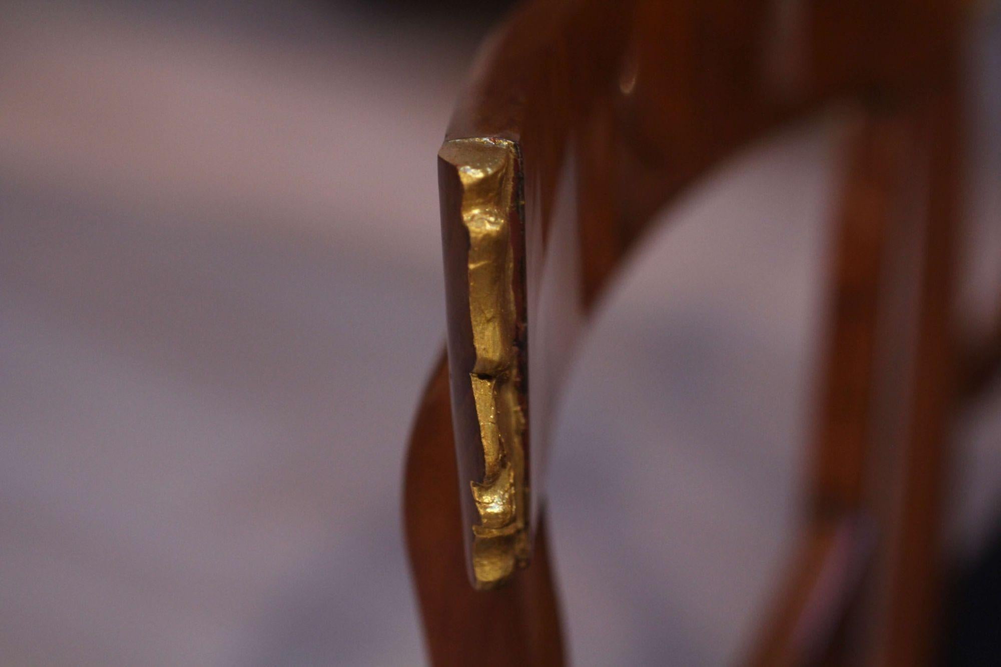 Set of Six Biedermeier Chairs, Solid Cherry, Gold-Leaf, South Germany circa 1820 For Sale 9
