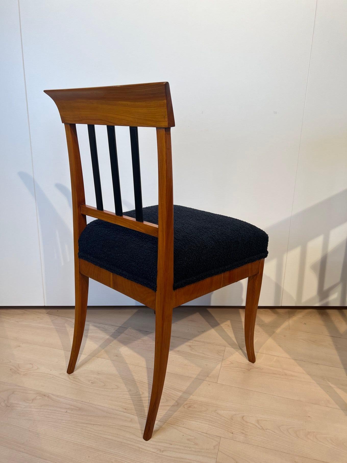 Set of Six Biedermeier Chairs, Cherry Wood, Ebony, South Germany circa 1830 For Sale 4