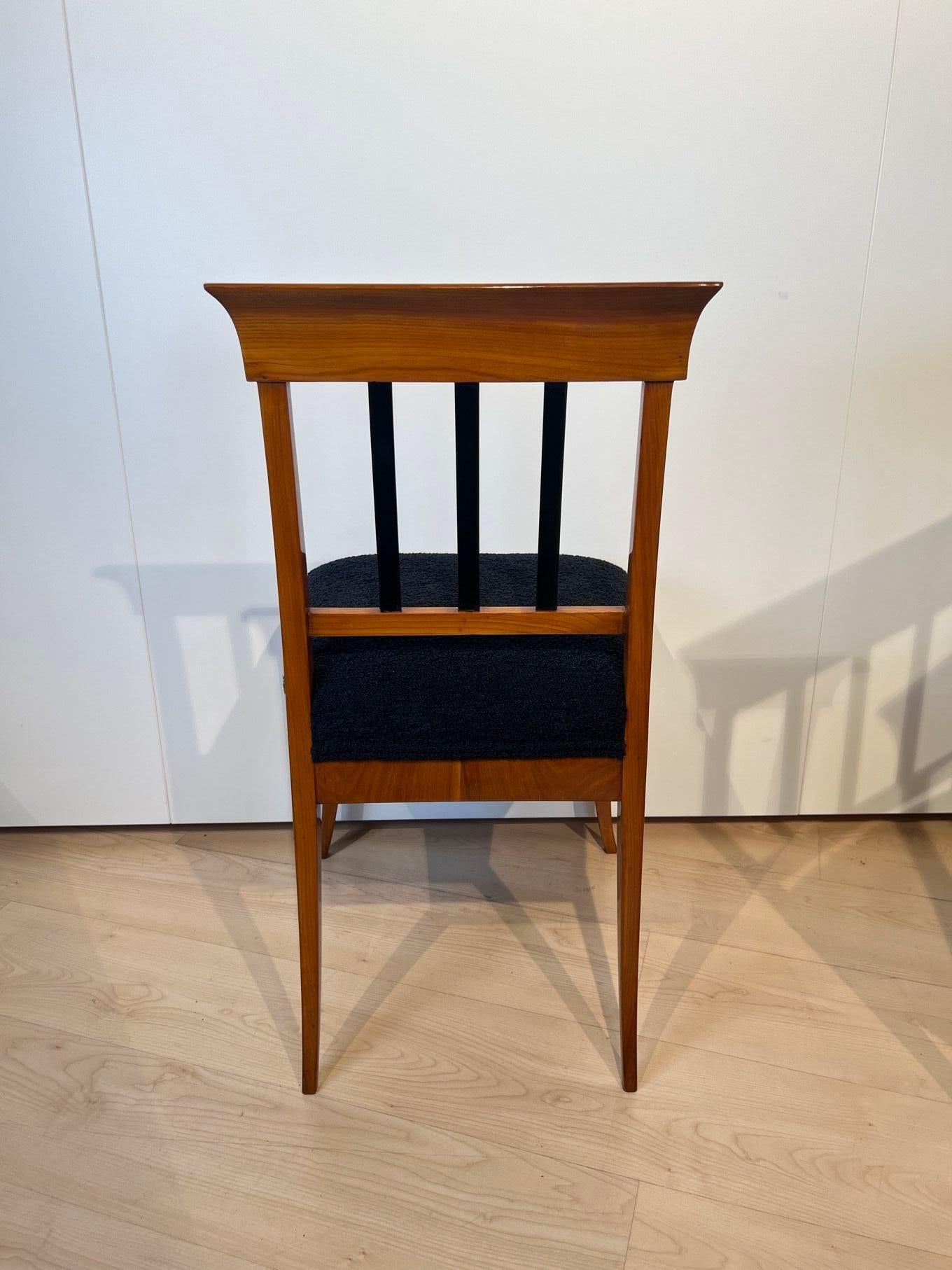 Set of Six Biedermeier Chairs, Cherry Wood, Ebony, South Germany circa 1830 For Sale 6
