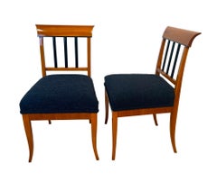 Set of Six Biedermeier Chairs, Cherry Wood, Ebony, South Germany circa 1830