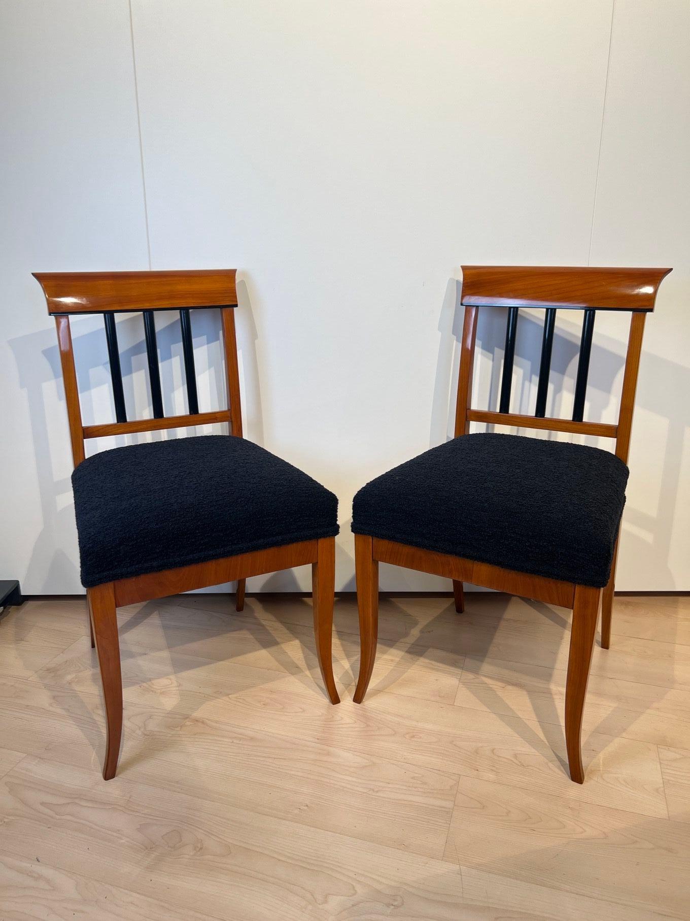 Set of Six Biedermeier Chairs, Cherry Wood, Ebony, South Germany circa 1830 For Sale 1