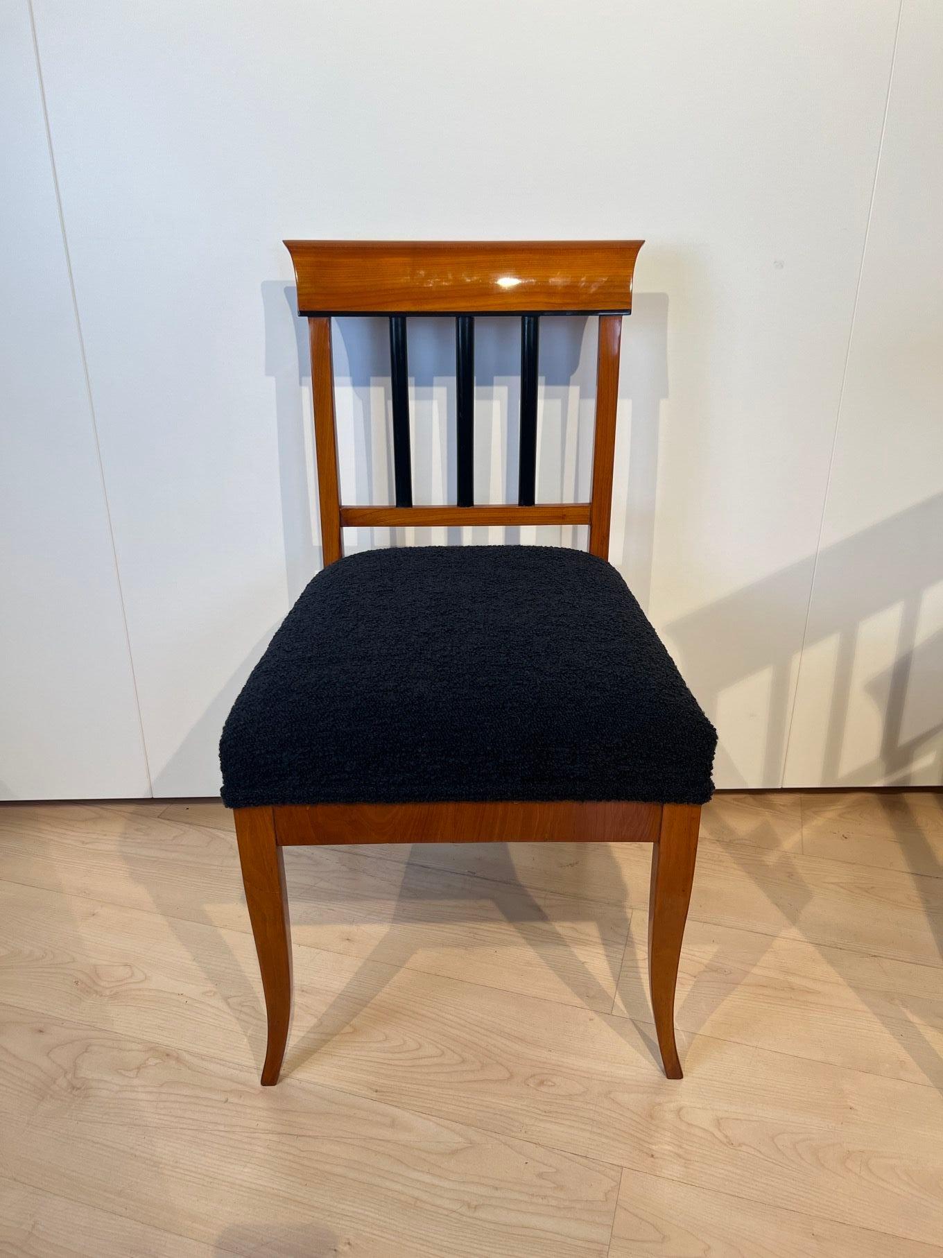 Set of Six Biedermeier Chairs, Cherry Wood, Ebony, South Germany circa 1830 For Sale 3