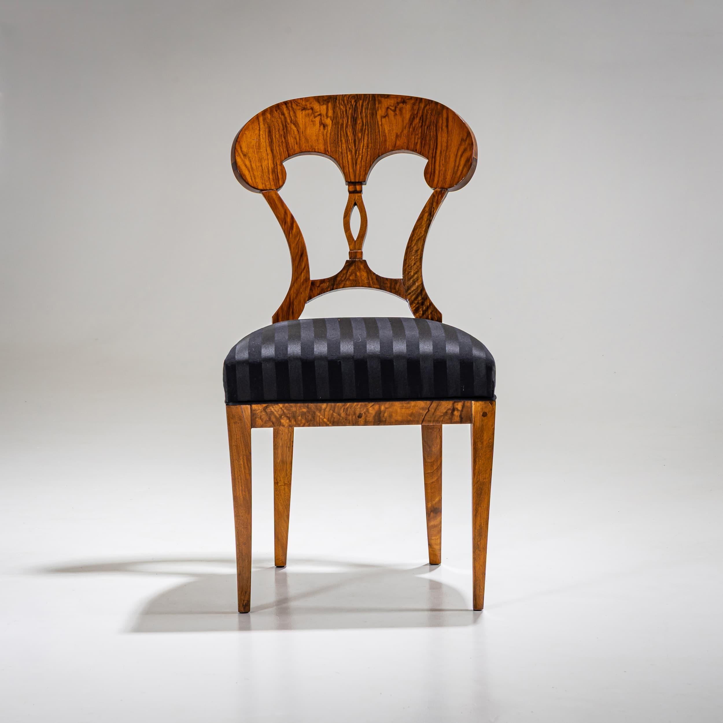 Fabric Set of Six Biedermeier Chairs, circa 1830 For Sale