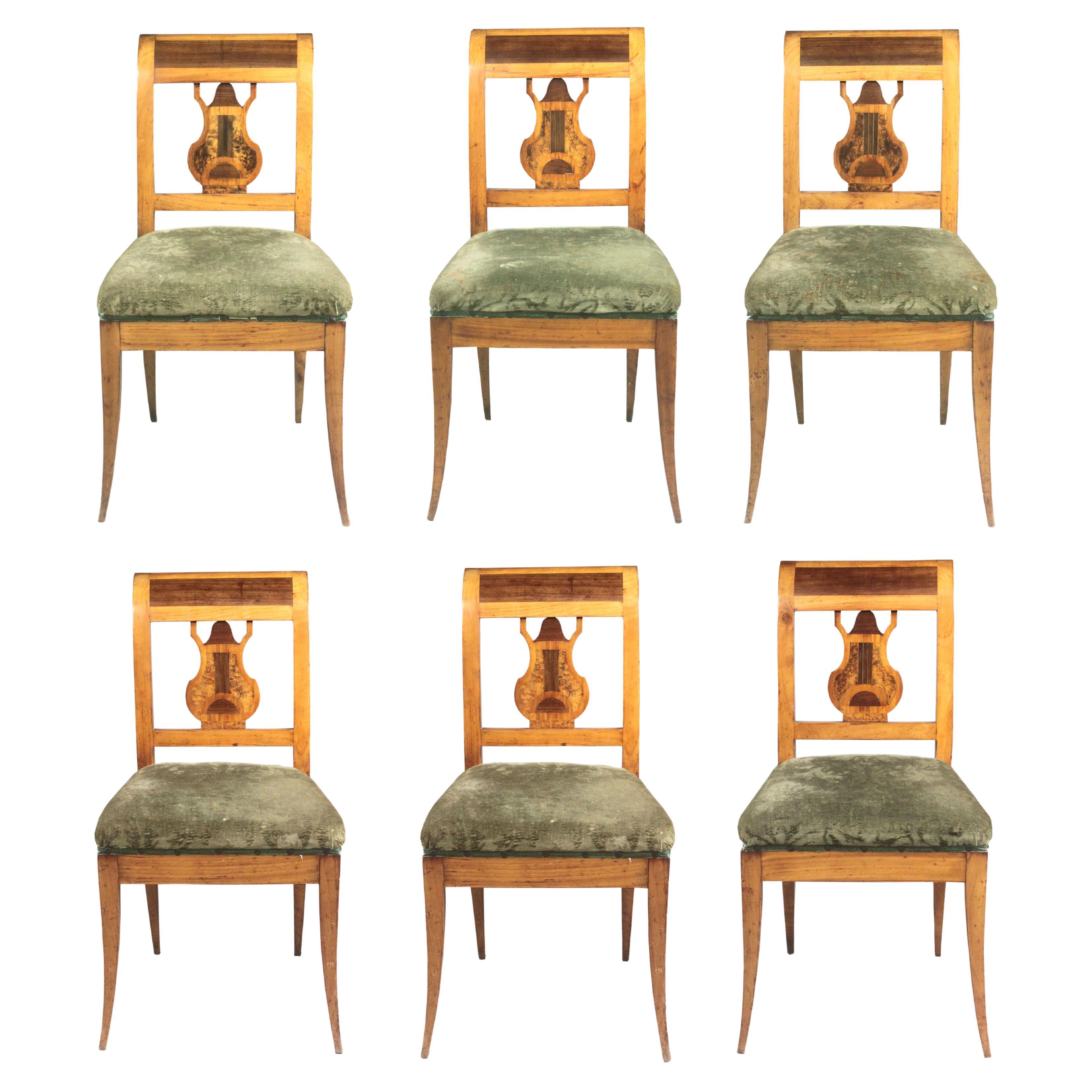 Conjunto de seis sillas Biedermeier en venta