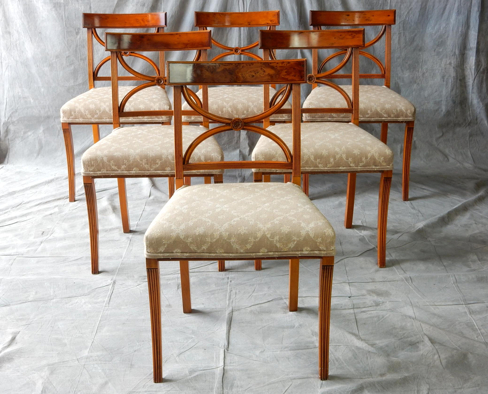 Set of Six Biedermeier Era Style Dining Chairs For Sale 8