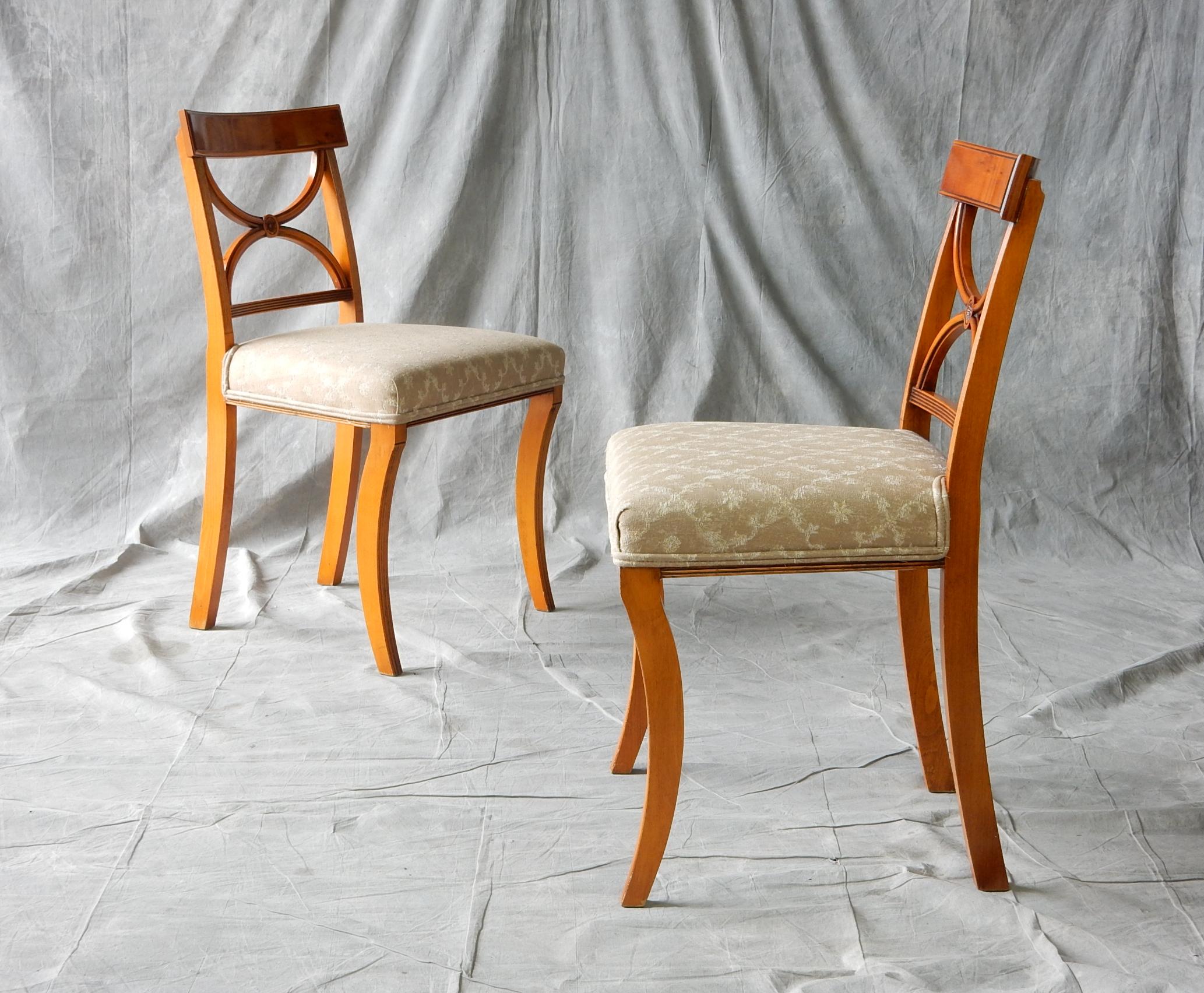 Set of Six Biedermeier Era Style Dining Chairs For Sale 1