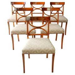 Retro Set of Six Biedermeier Era Style Dining Chairs