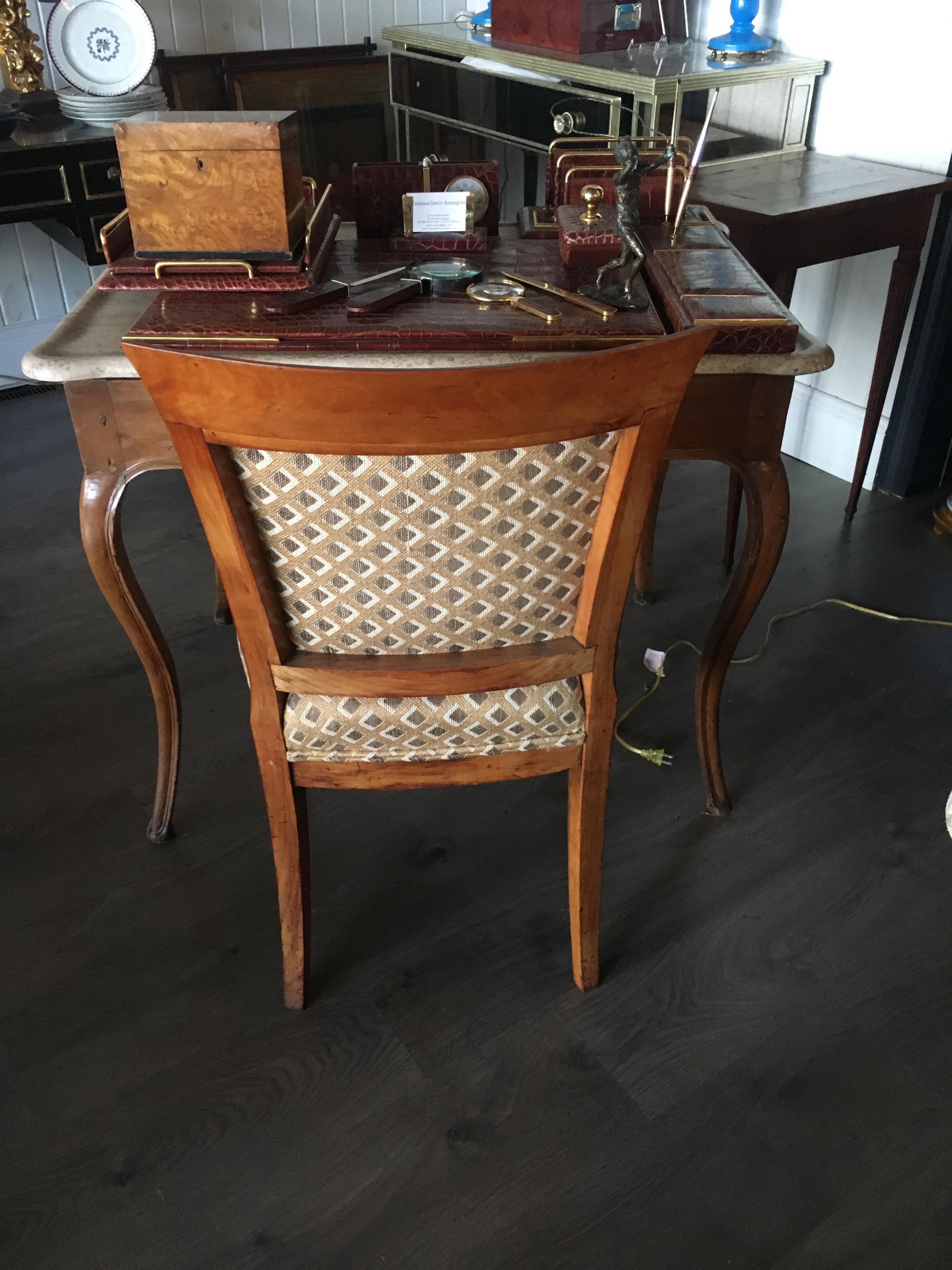 19th Century Set of Six Northern Italian Fruitwood Dining Chairs, Great Scale For Comfort. For Sale