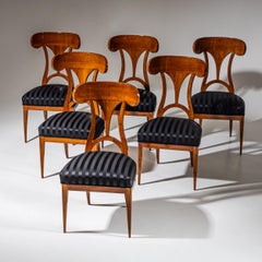 Set of Six Biedermeier Shovel-Back Chairs, circa 1820