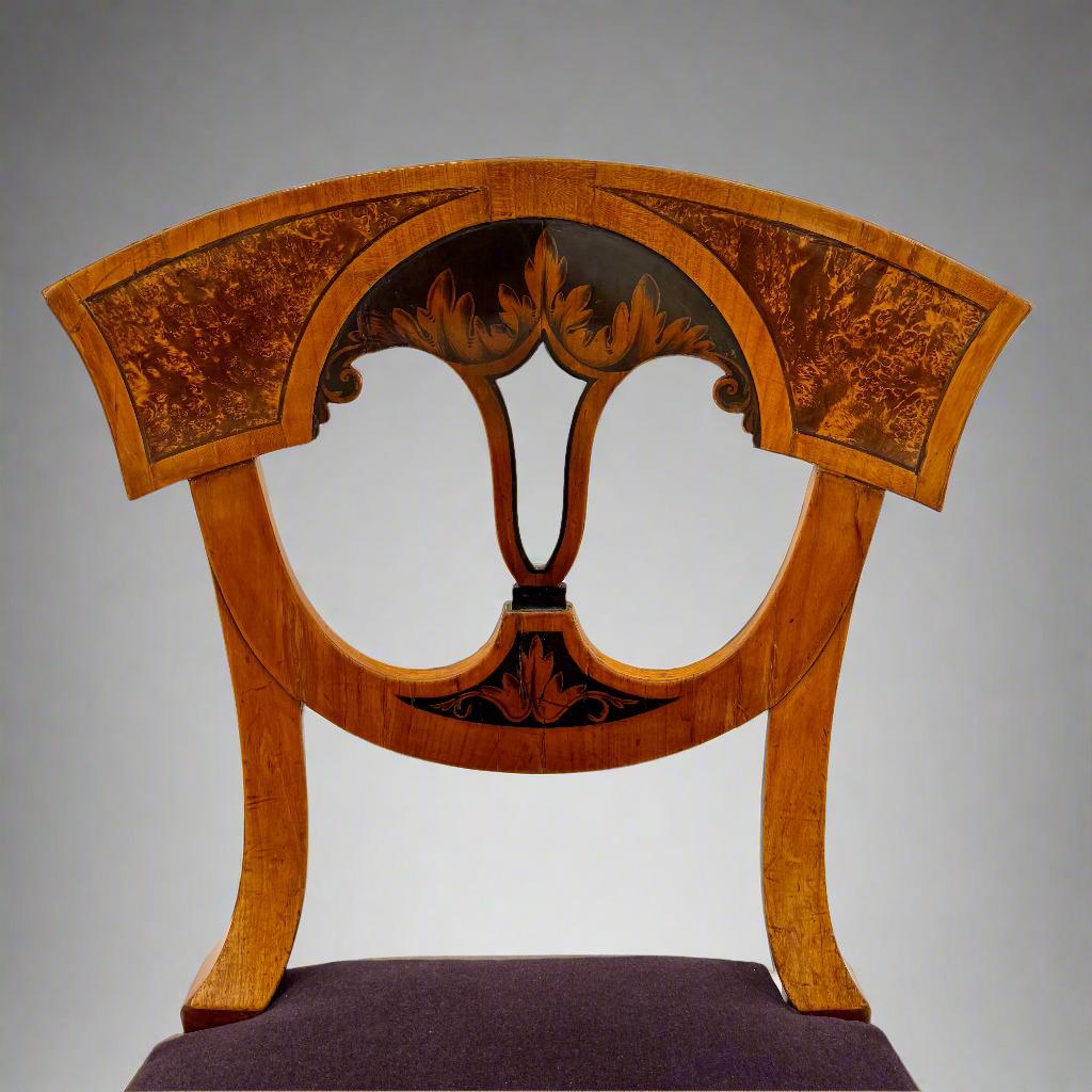 Allemand Ensemble de six chaises d'appoint Biedermeier en vente