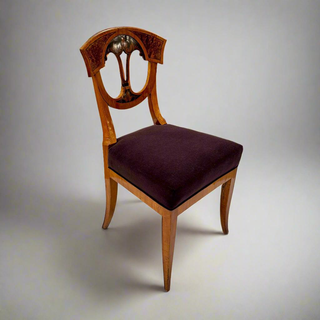 Ébène Ensemble de six chaises d'appoint Biedermeier en vente