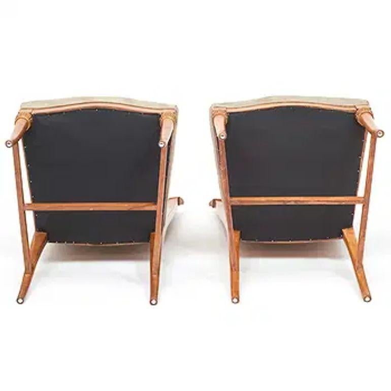 Ensemble de six chaises de style Biedermeier avec tapisserie en daim en vente 4