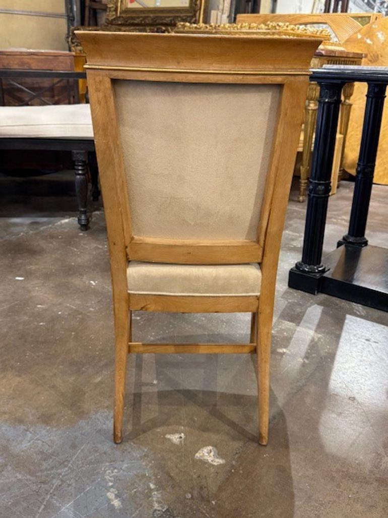 20ième siècle Ensemble de six chaises de style Biedermeier avec tapisserie en daim en vente