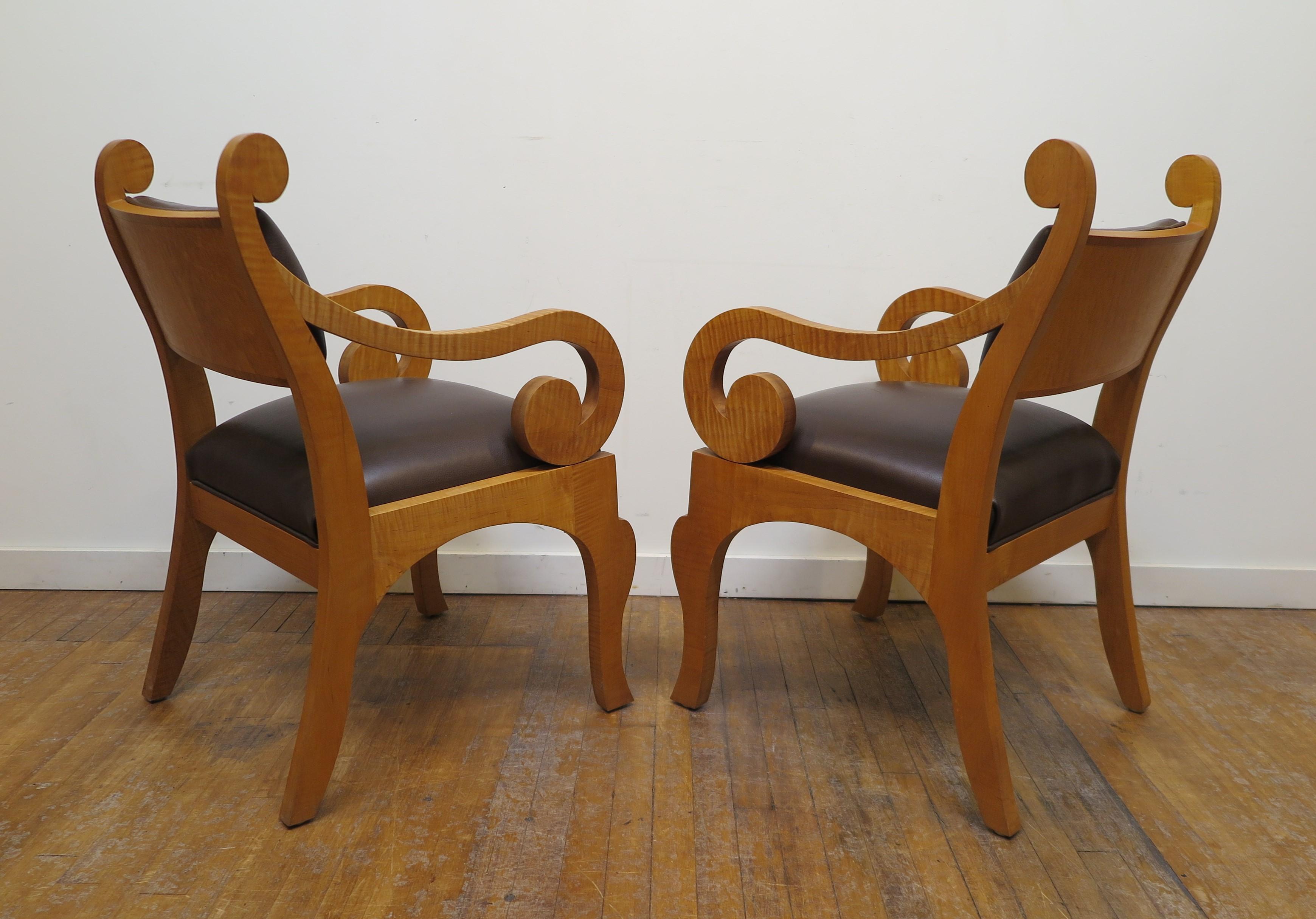 Contemporary Set of Six Biedermeier Style Dinning Chairs For Sale
