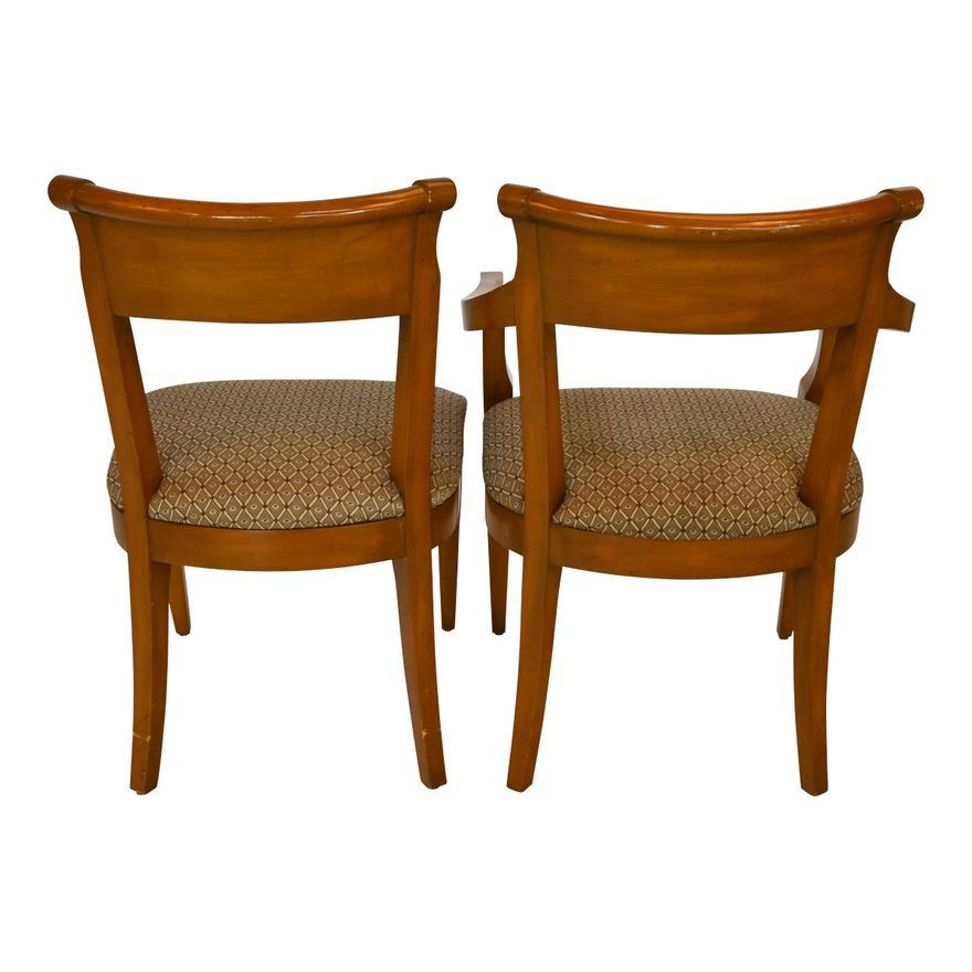 Joinery Set of Six Biedermeier Style Birch Dining Chairs 2 Arm / 4 Side Mid 20th Century For Sale