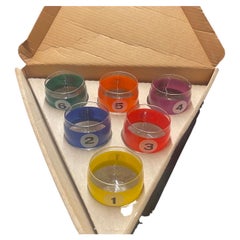 Set of Six Billiard / POOL Balls Roly Poly Cocktail Glasses with Box by Cera