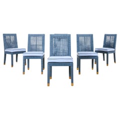 Juego de seis sillas de comedor de caña Billy Baldwin para Bielecky Brothers