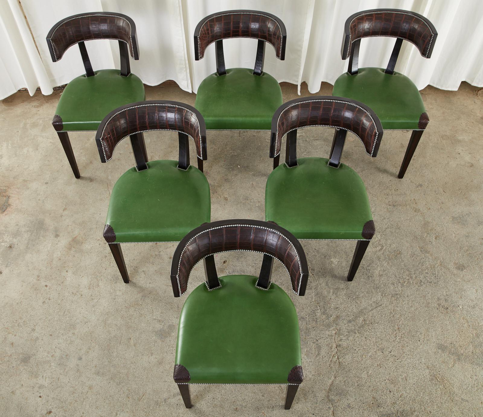 20th Century Set of Six Billy Haines Attributed Hollywood Regency Dining Chairs