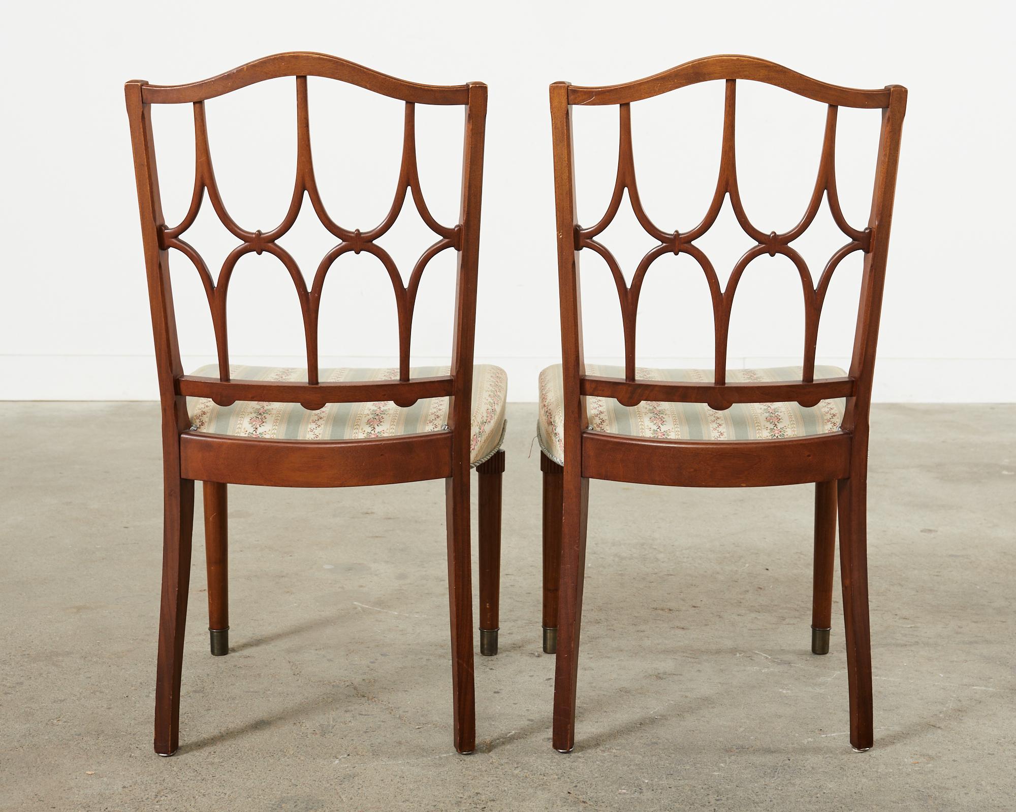 Set of Six Billy Haines Style Midcentury Dining Chairs For Sale 3