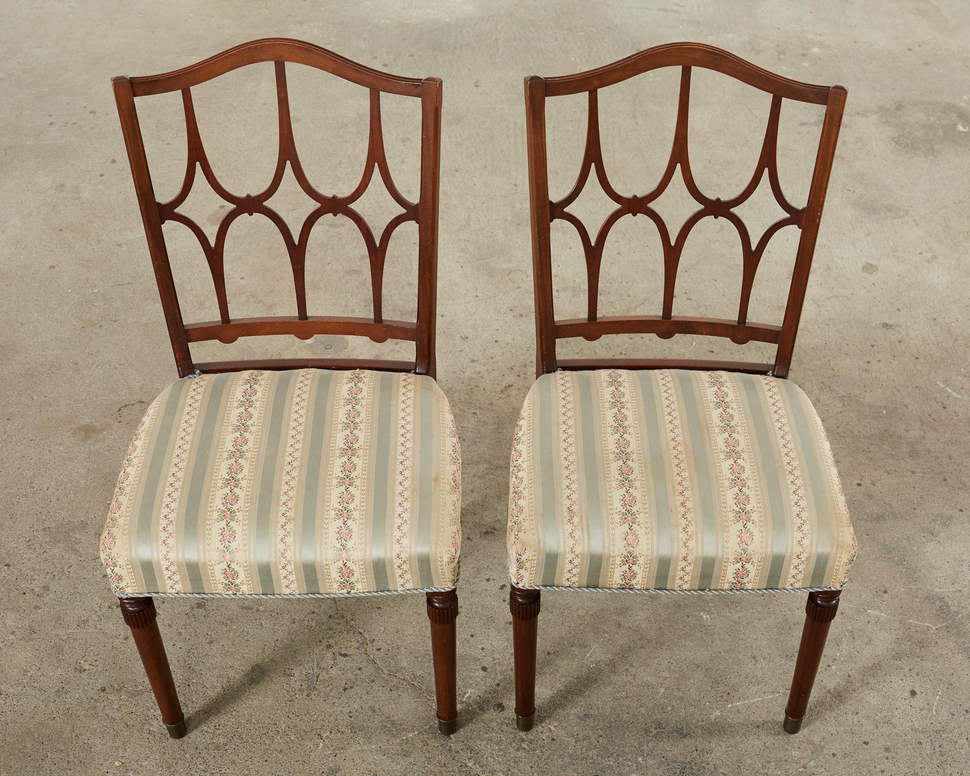 20th Century Set of Six Billy Haines Style Midcentury Dining Chairs For Sale