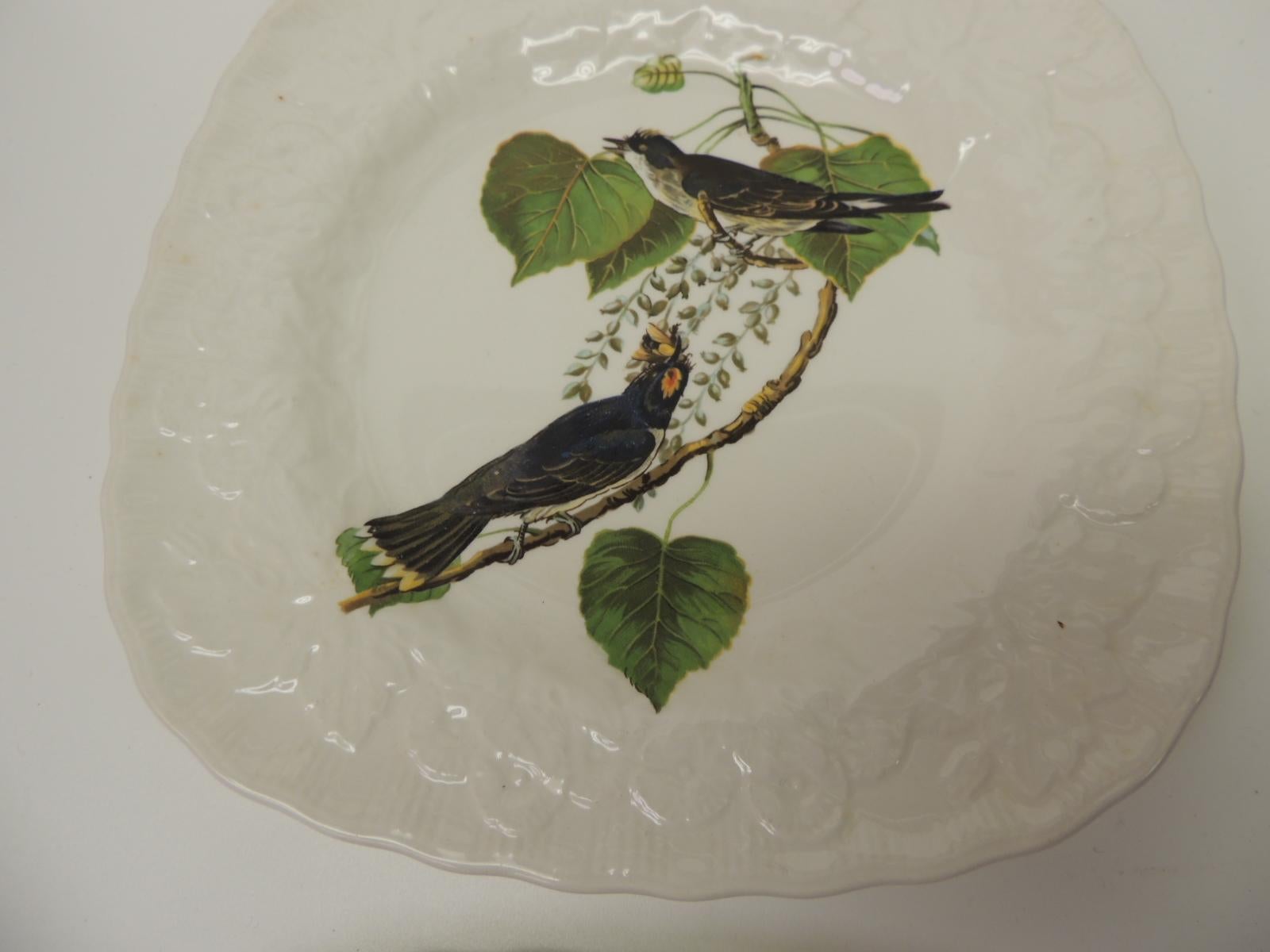 American Craftsman Set of Six Birds of America Porcelain Dessert Plates