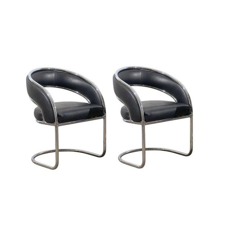 chrome cantilever dining chairs