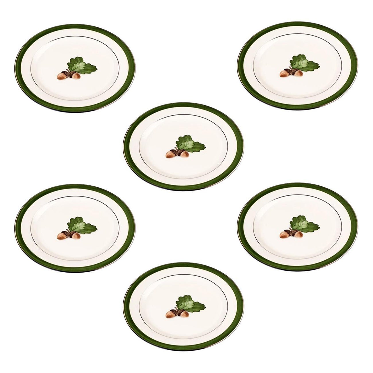 Ensemble de six assiettes plates peintes à la main Forêt-Noire Sofina Boutique Kitzbhel