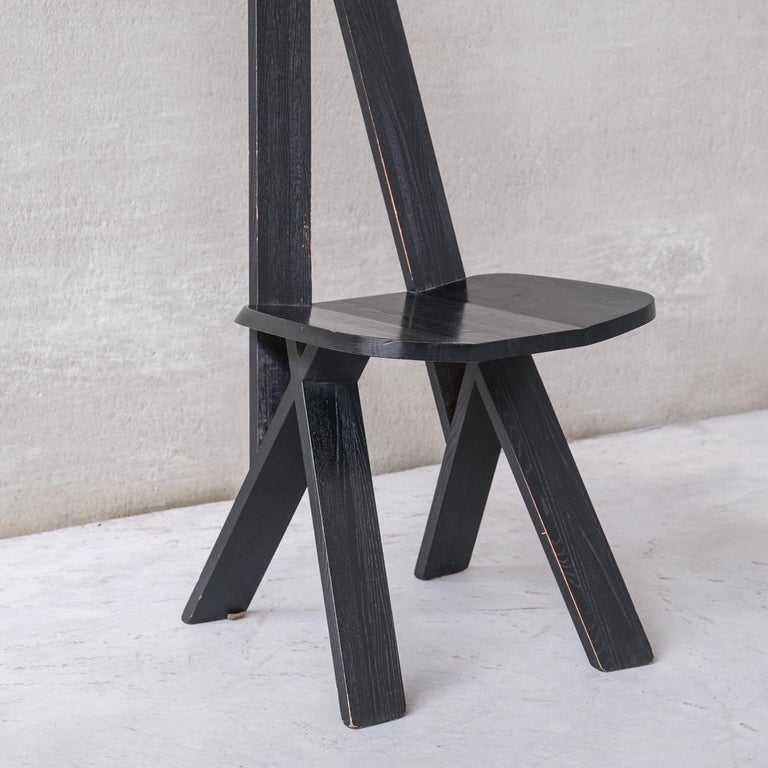 Set of Six Black French Pierre Chapo Midcentury Dining Chairs For Sale ...