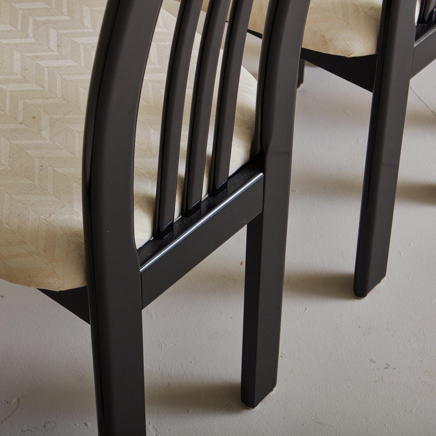 Set of Six Black Lacquered Dining Chairs by Lübke for Roche Bobois, 1980s 7