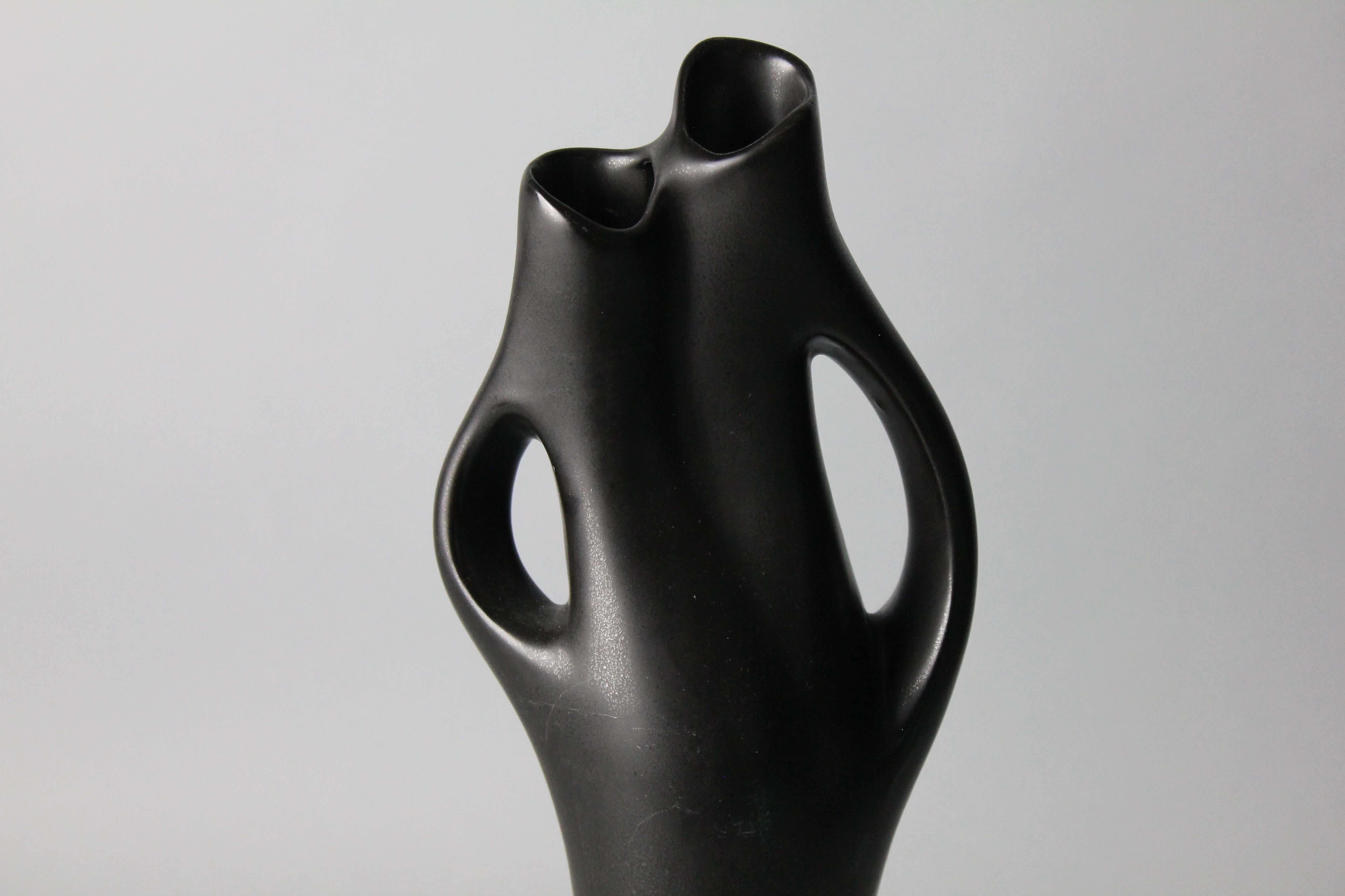 Set of Six Black Mangania Vases Lillemor Mannerheim Sweden Mid Century Modern For Sale 7