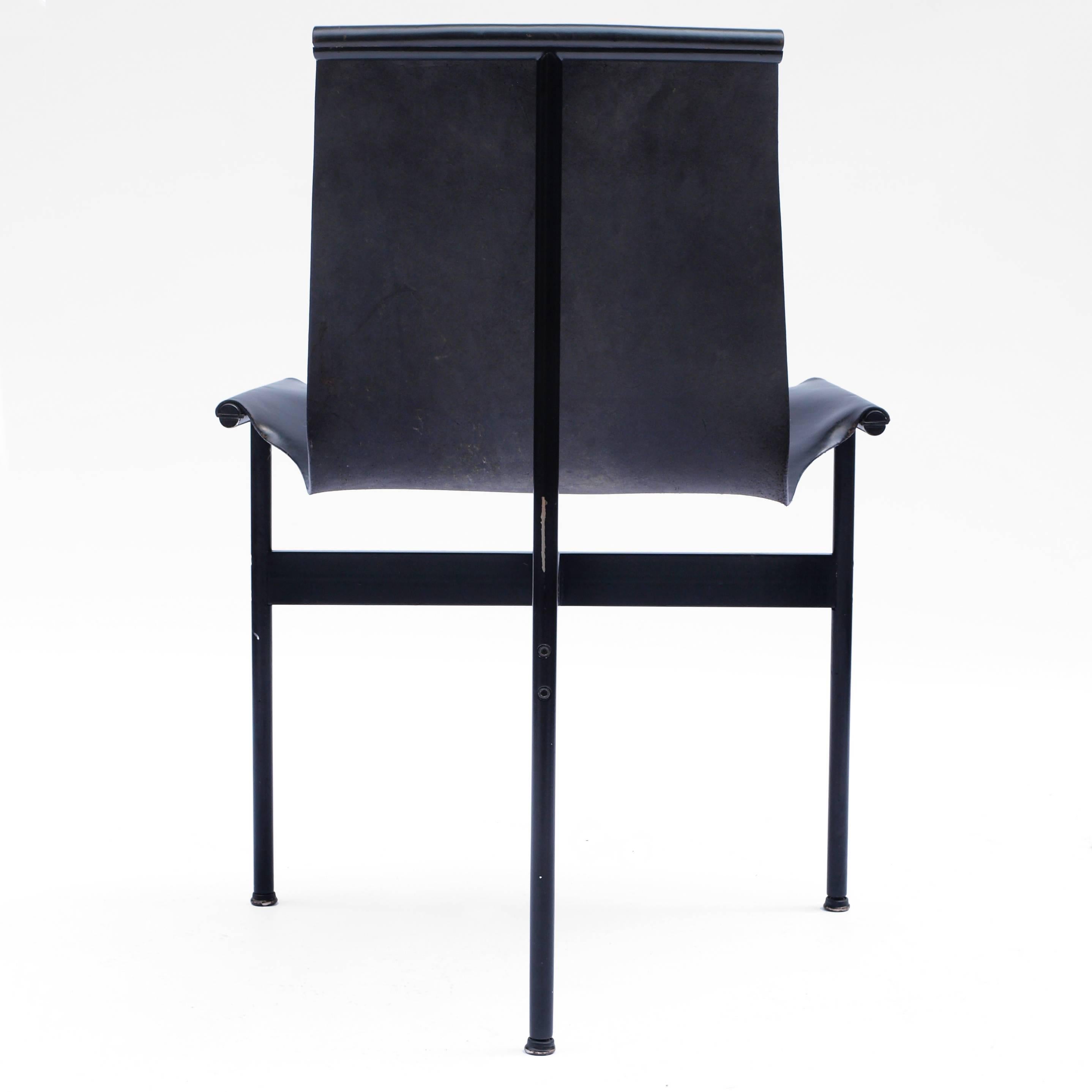 Set of Six Black T-Chairs by William Katavolos for Laverne International 3