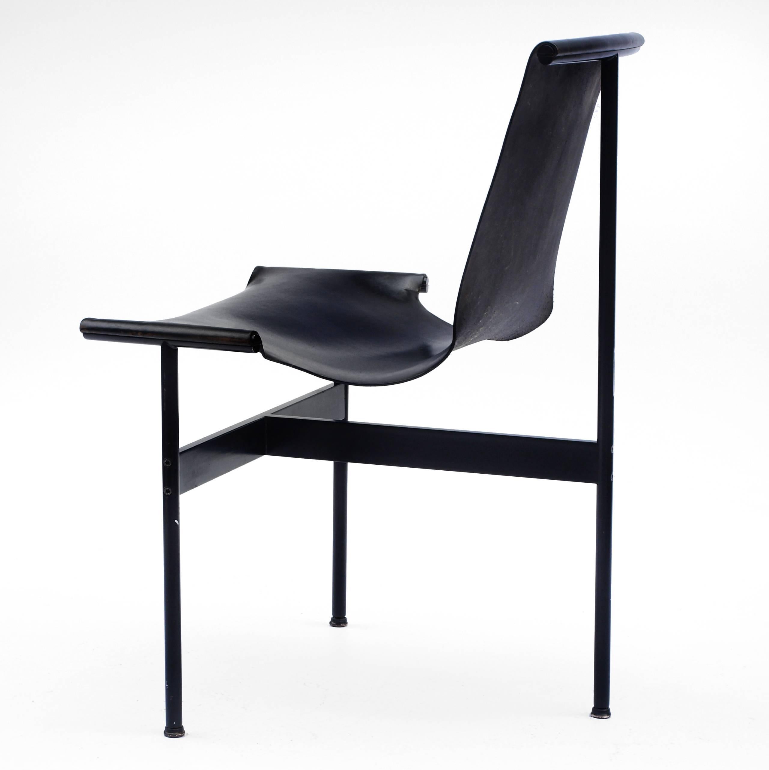 Set of Six Black T-Chairs by William Katavolos for Laverne International 4