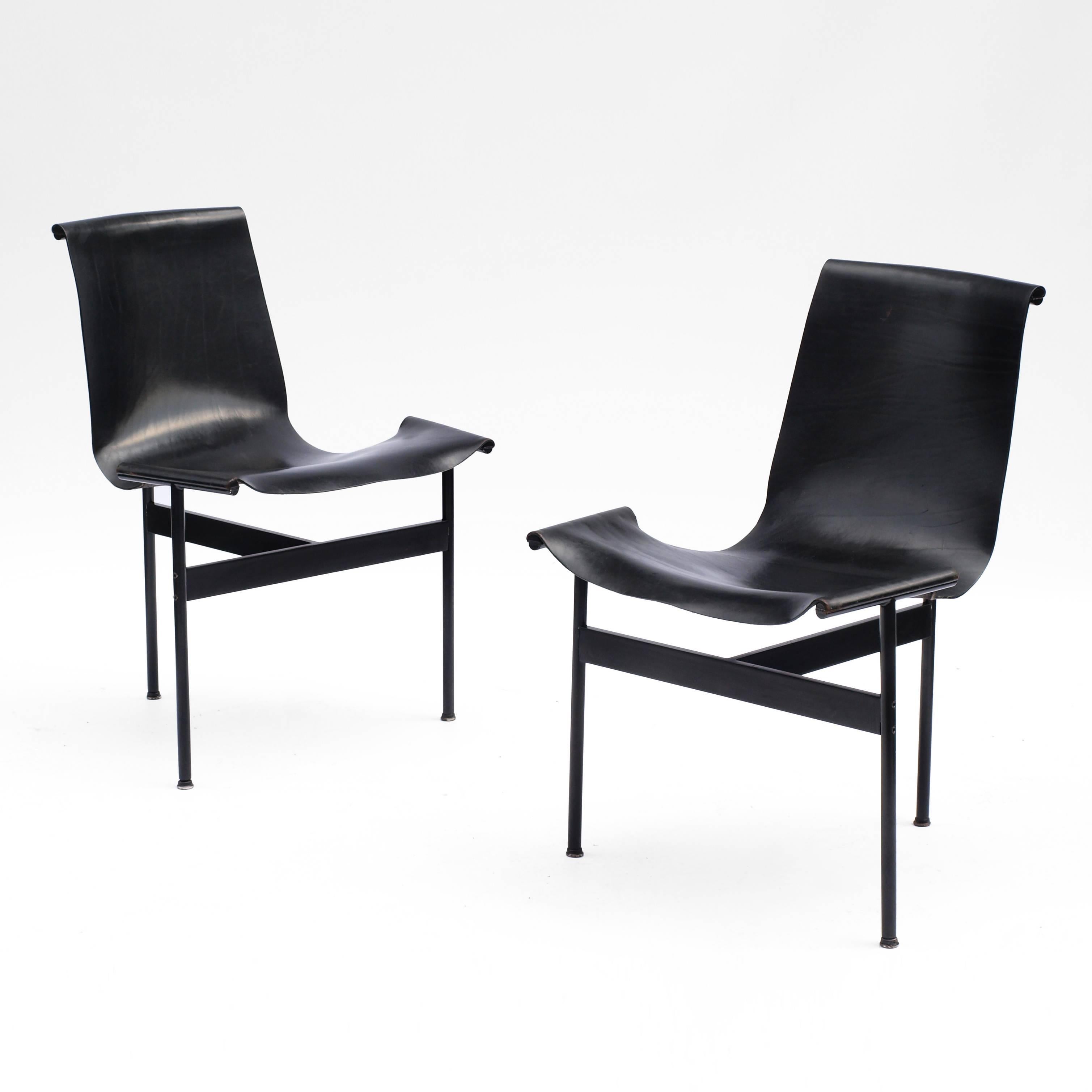 Set of Six Black T-Chairs by William Katavolos for Laverne International 11