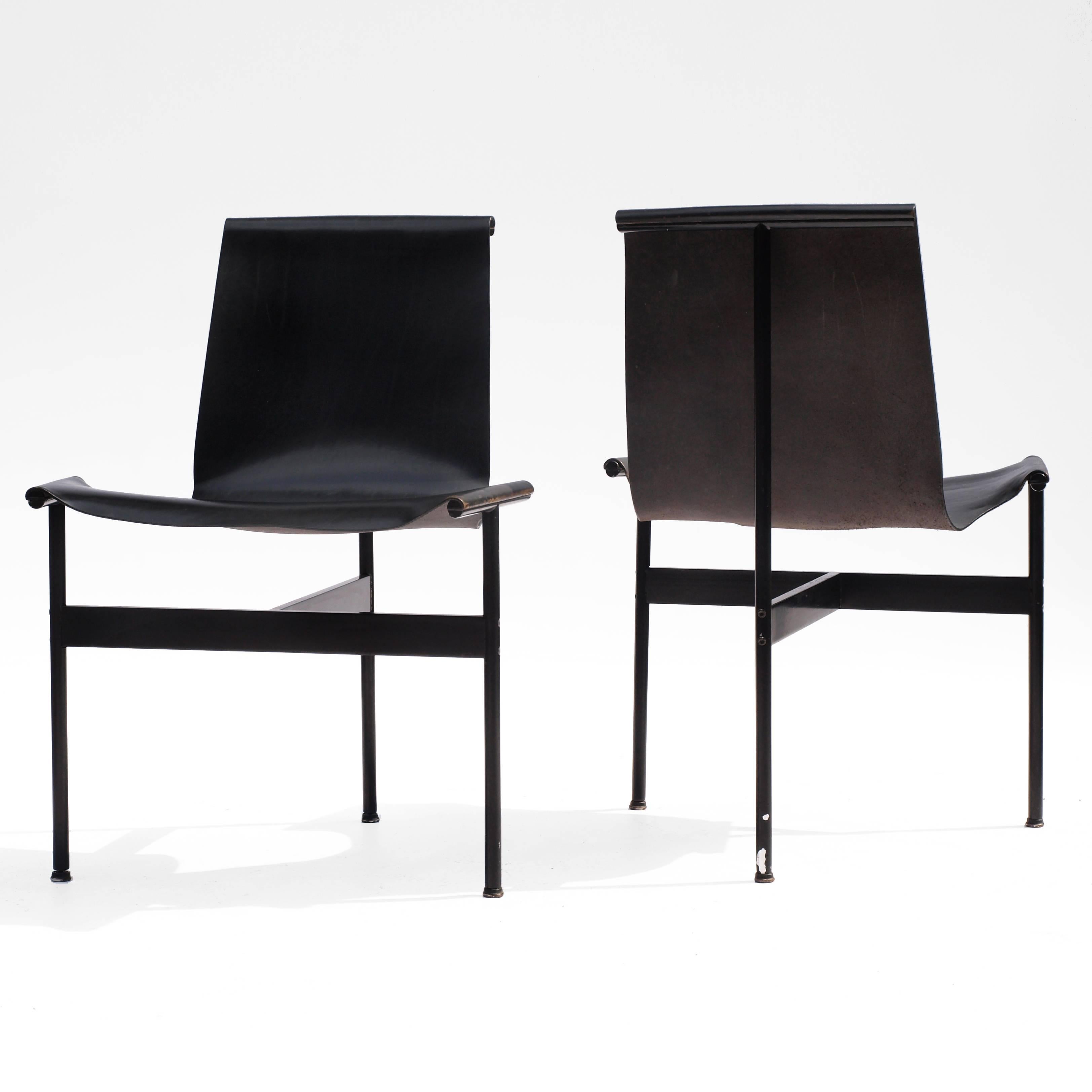 Set of Six Black T-Chairs by William Katavolos for Laverne International 12
