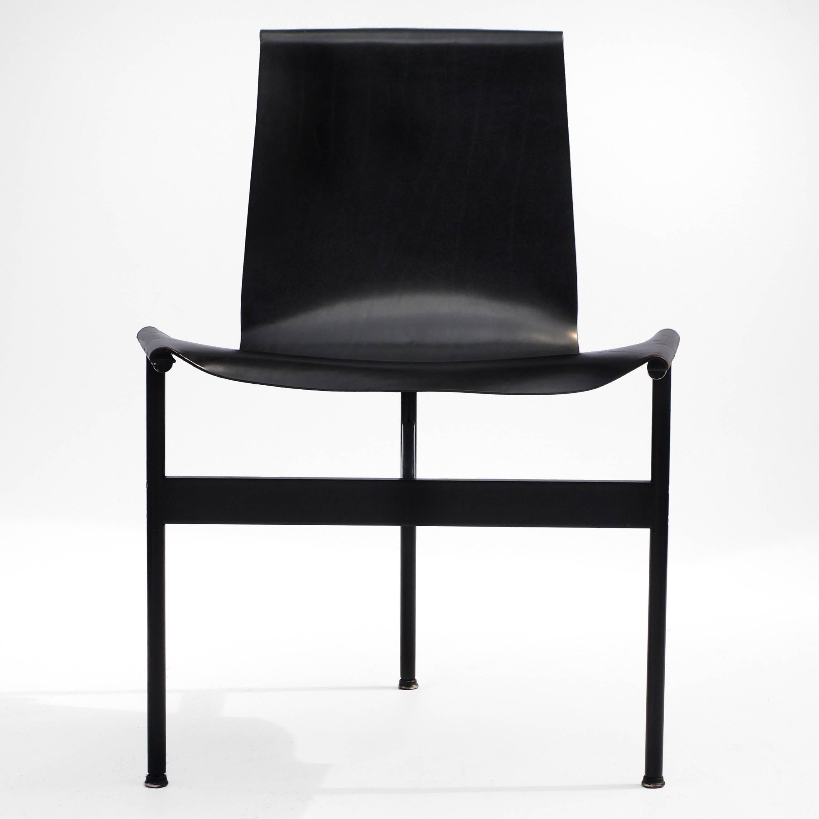 Set of Six Black T-Chairs by William Katavolos for Laverne International In Good Condition In London, GB