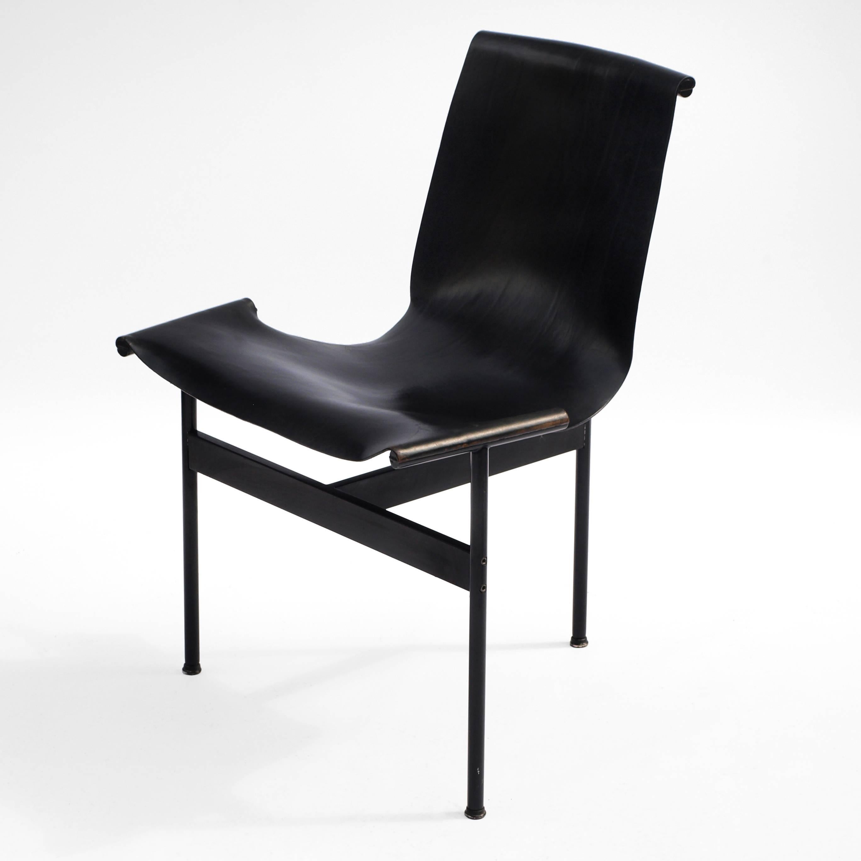 Mid-20th Century Set of Six Black T-Chairs by William Katavolos for Laverne International