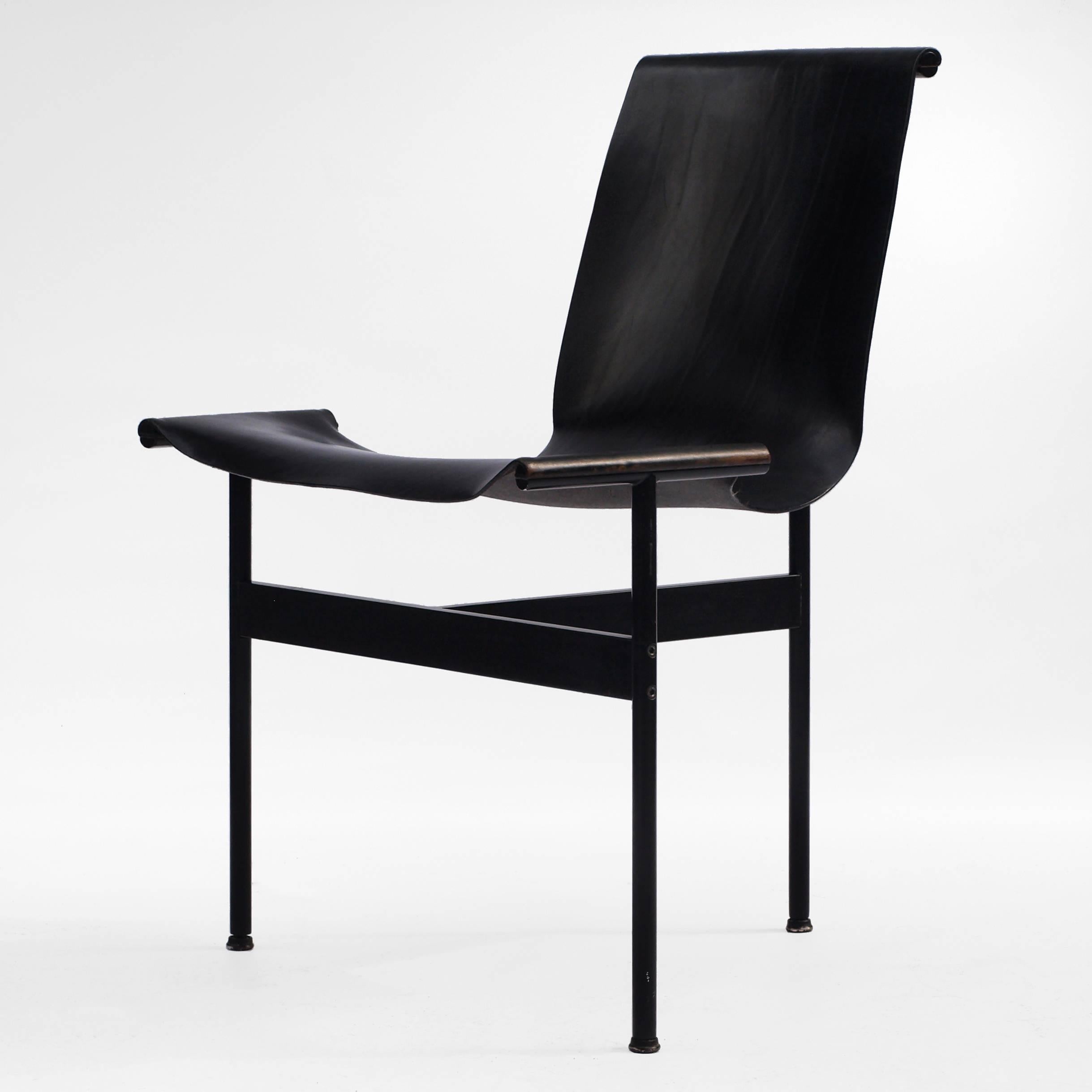 Steel Set of Six Black T-Chairs by William Katavolos for Laverne International