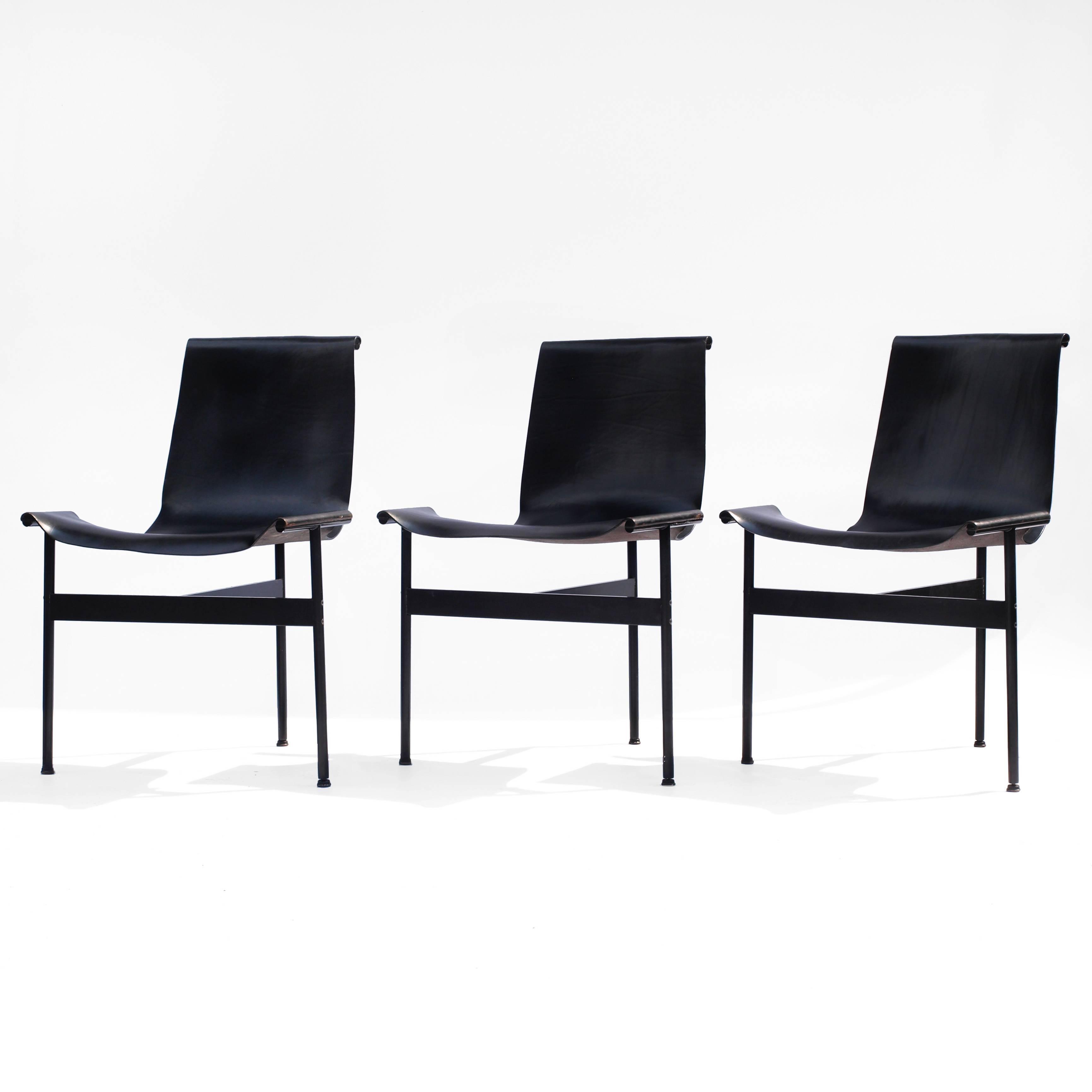 Set of Six Black T-Chairs by William Katavolos for Laverne International 2