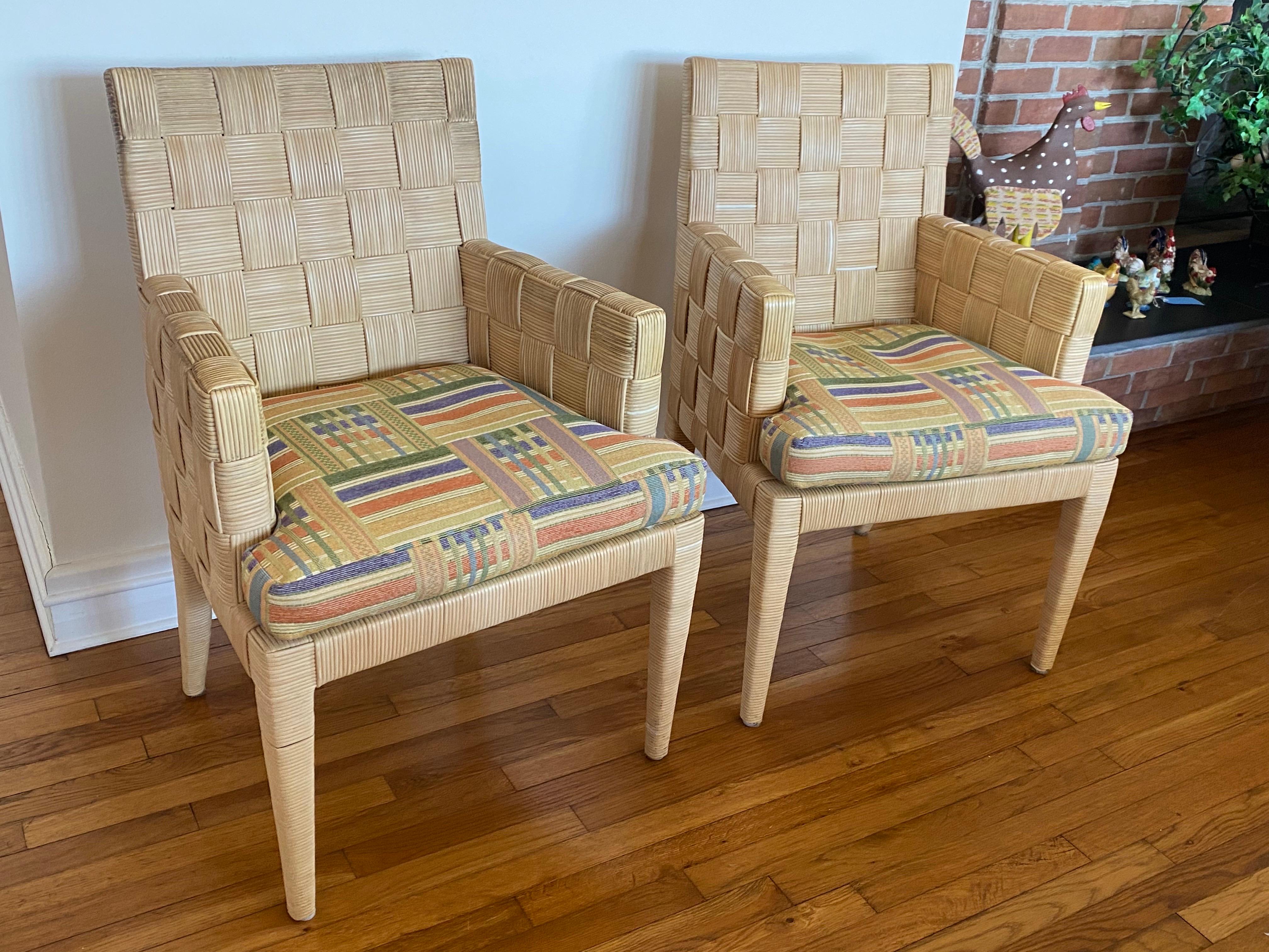 Set of Six Block Island Caned Dining Room Chairs by John Hutton for Donghia  For Sale 3