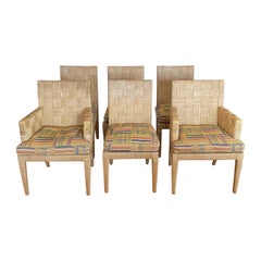 Set of Six Block Island Caned Dining Room Chairs by John Hutton for Donghia